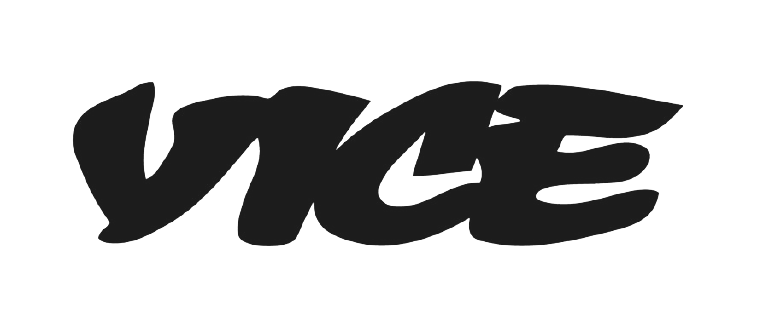 "VICE" logo with bold, stylized lettering.