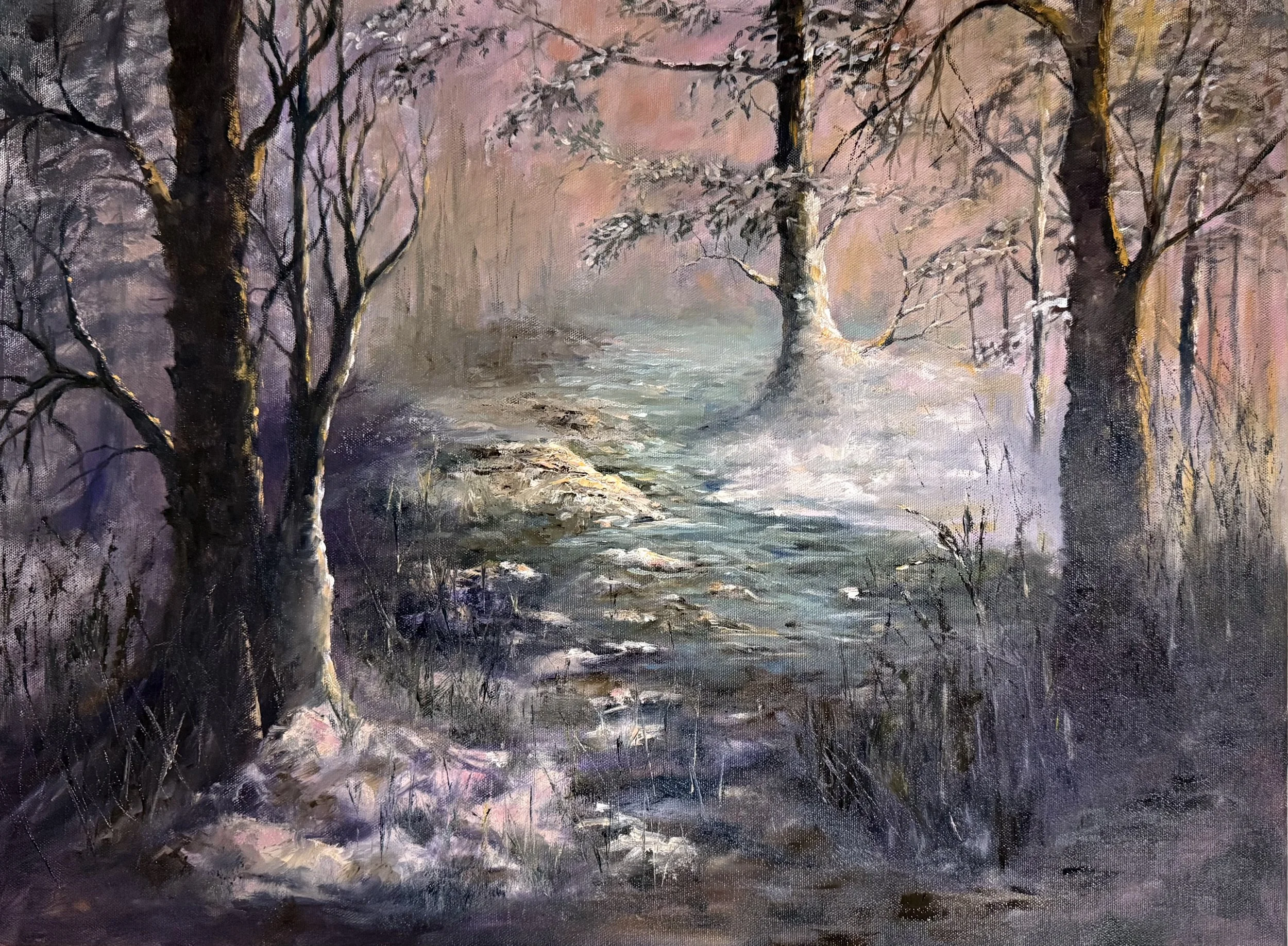 "Winter Serenity" | Oil and Acrylic | 18" x 24" [RESERVED]