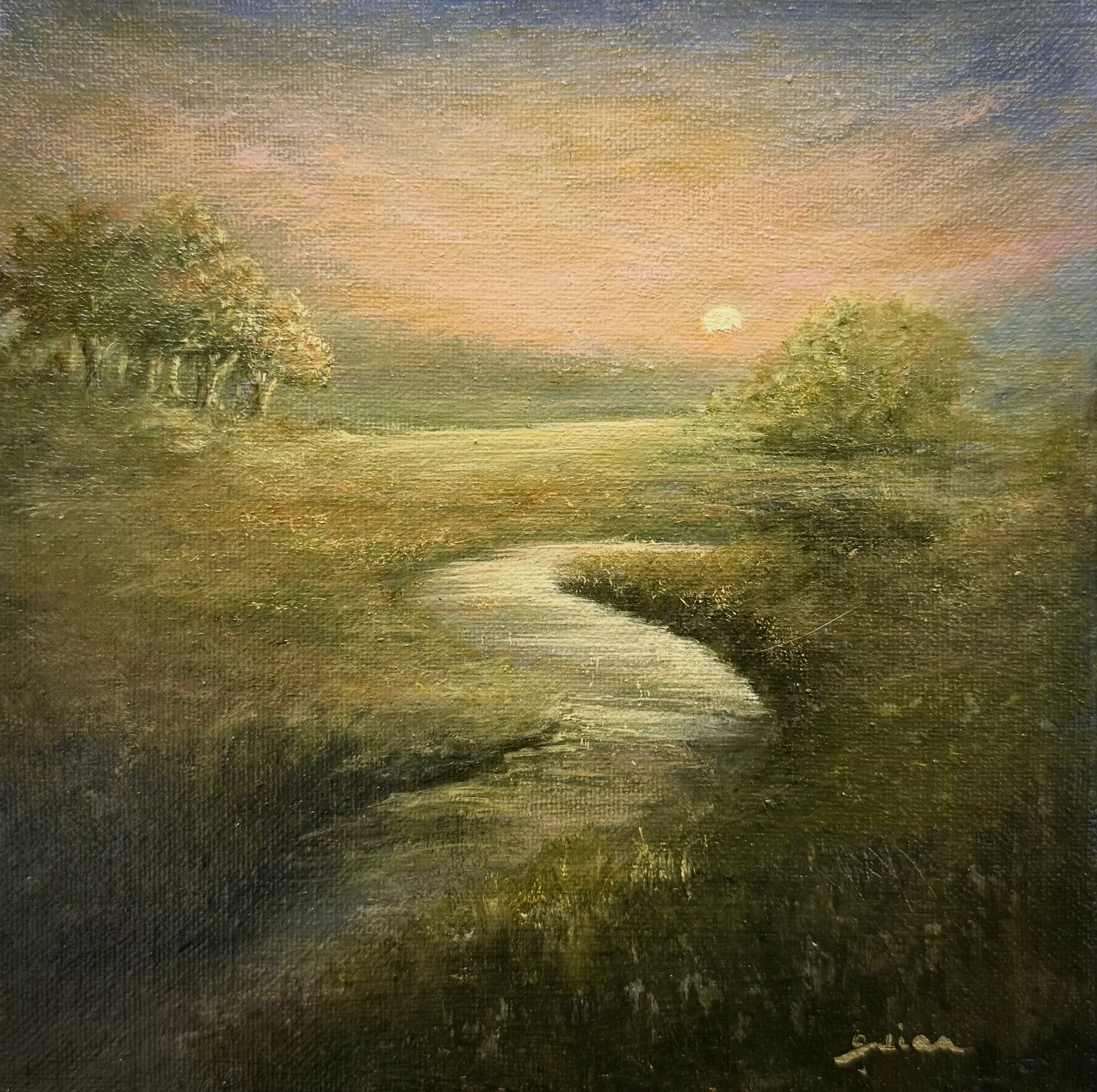 "Take Your Time" | Oil + Acrylic| 8"x8" | $150 Framed