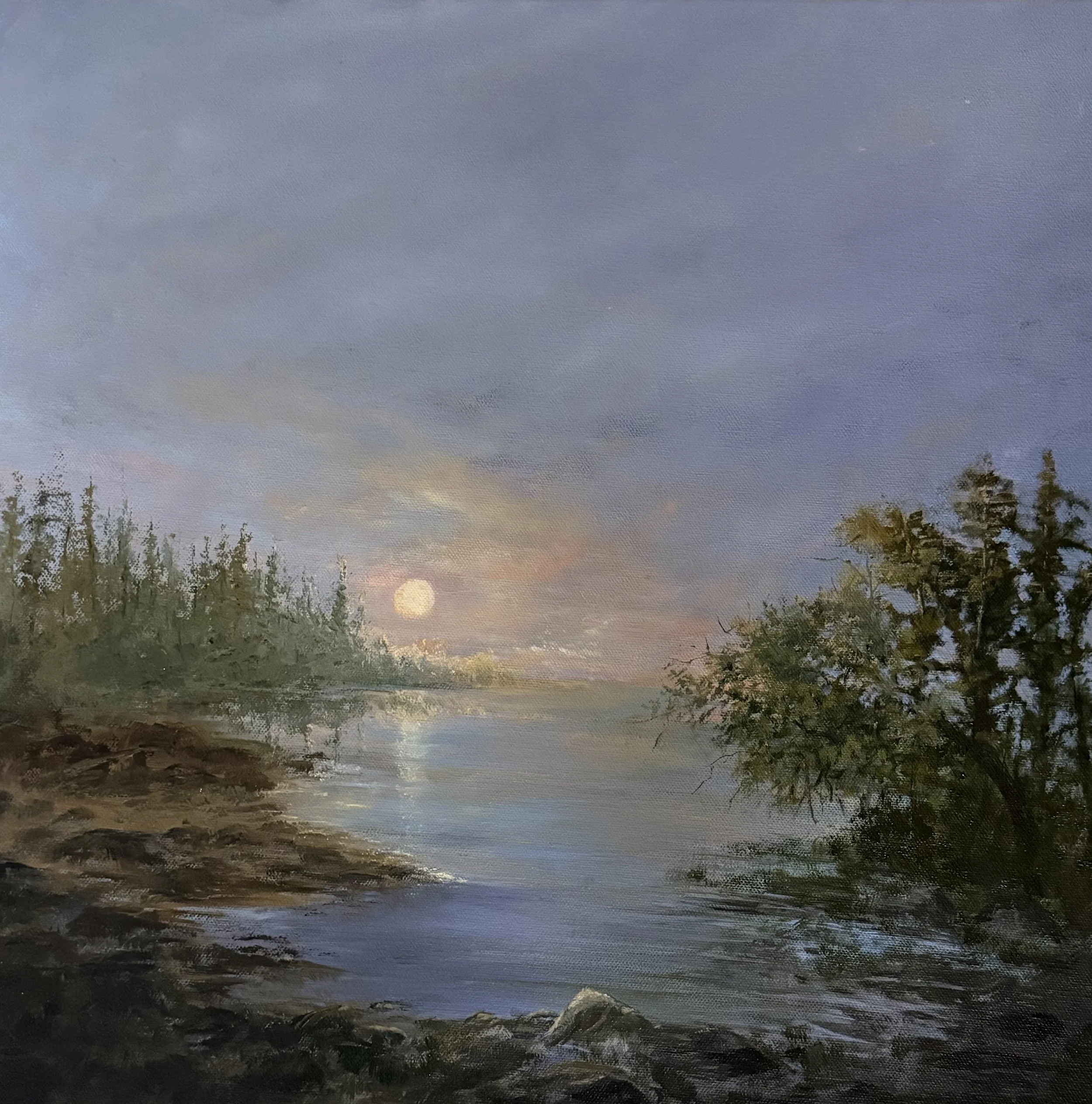 "Linger" | Oil + Acrylic | 18"x18" | $800 Unframed