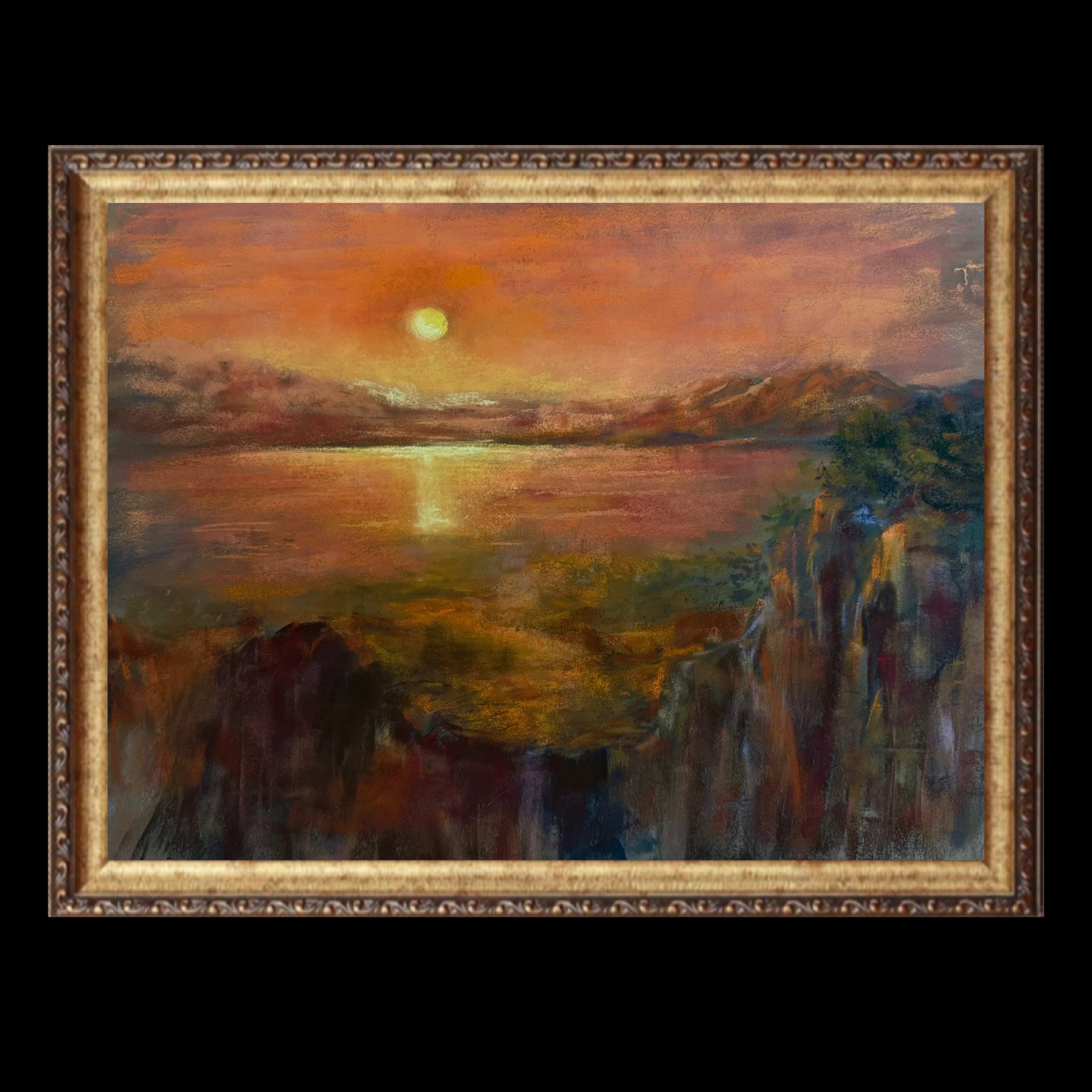 "Church's Cotopaxi" - Original Soft Pastel Painting - 12" x 16" in a 15" x 19" Frame