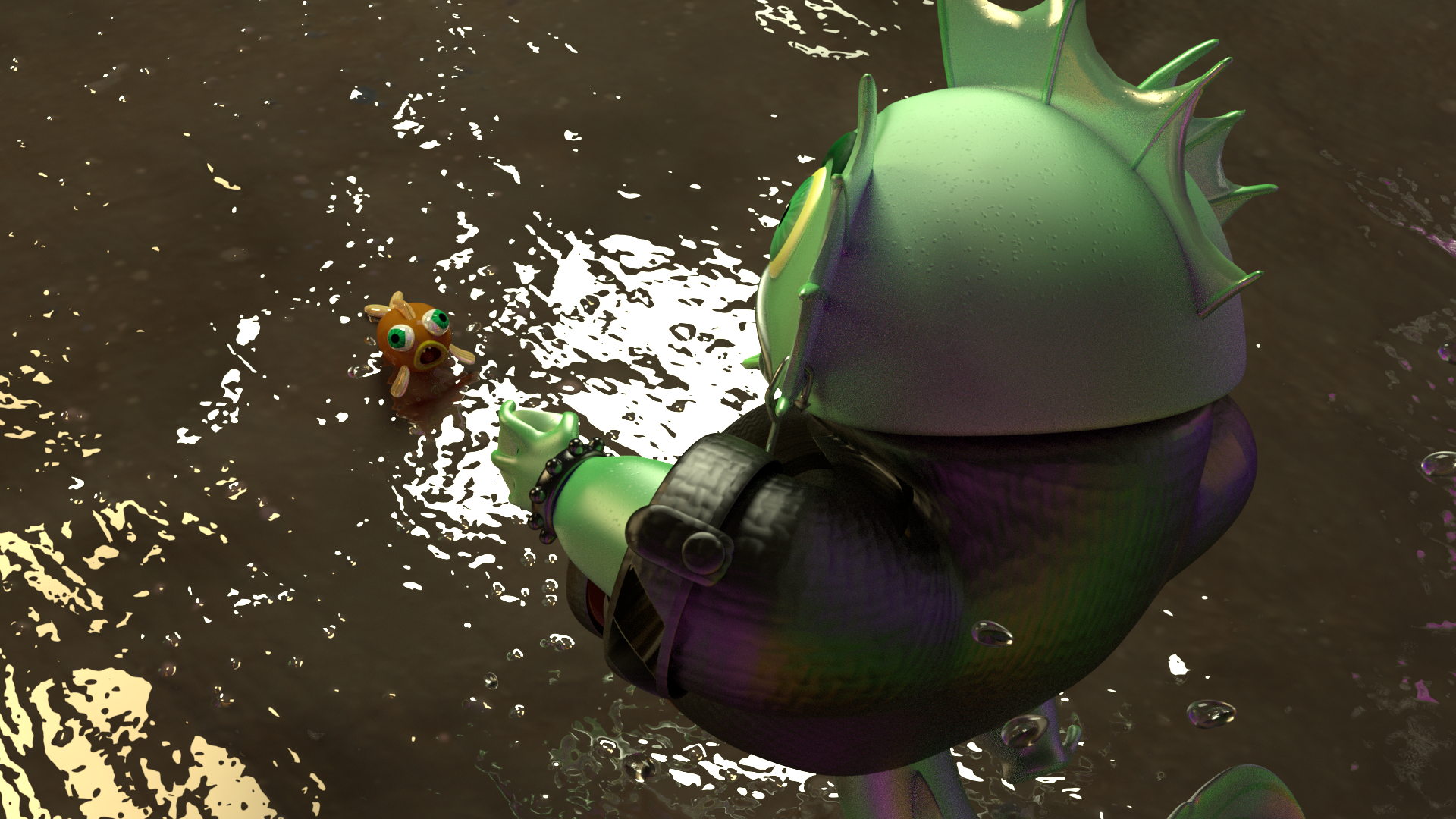 Fish Attack; Maya, Renderman, Substance Painter 2023