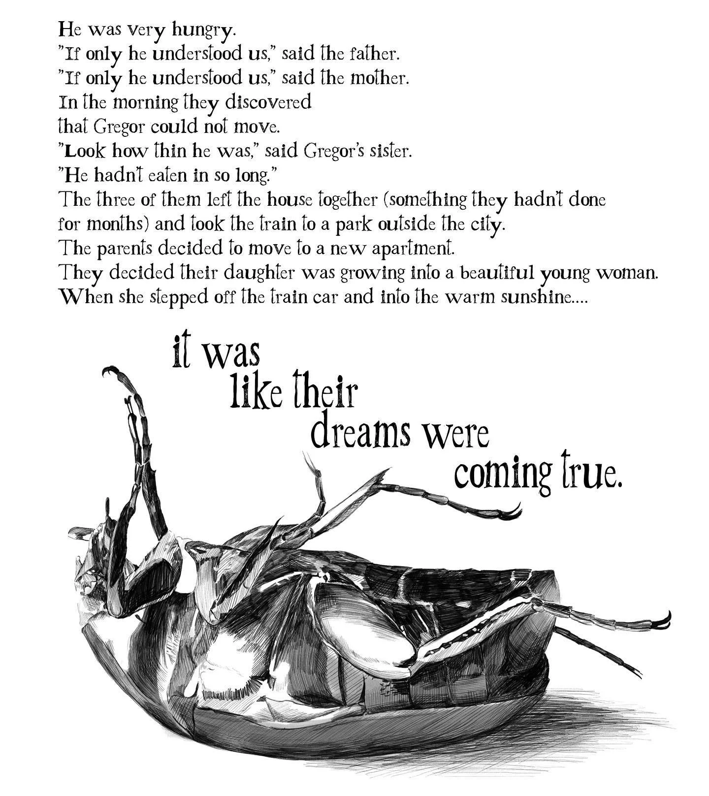 Some of my favorite pages from my digitally illustrated book project of Kafka&rsquo;s novella &ldquo;The Metamorphosis&rdquo; 
.
.
.
.
.
#illustrator #portraitpainting #artistsoninstagram #photography #illustration #mixedmedia #acrylicpainting #t&uum