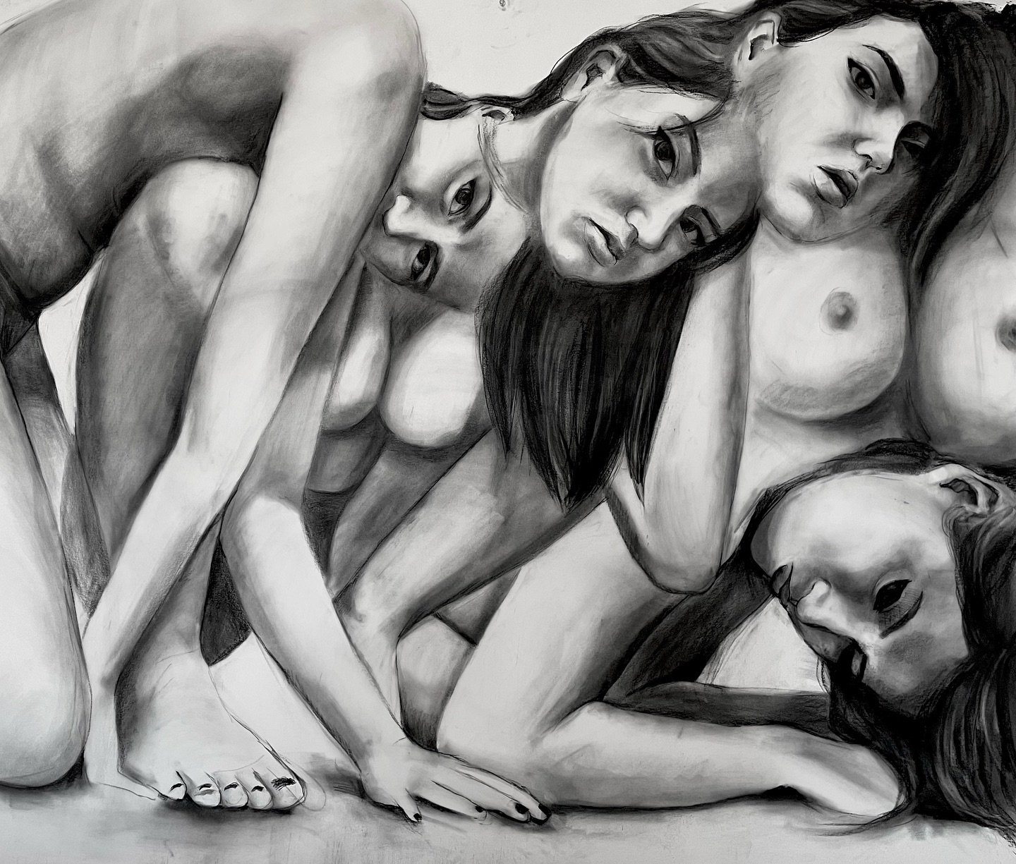 &ldquo;Is this what you want?&rdquo; 5ft x 4.2ft, charcoal on paper
.
.
.
.
#drawing #portrait #studentartist #artist #figuredrawing #studentart #figurativeartist #whip #risd #figurativeart #emergingartist #charcoaldrawing