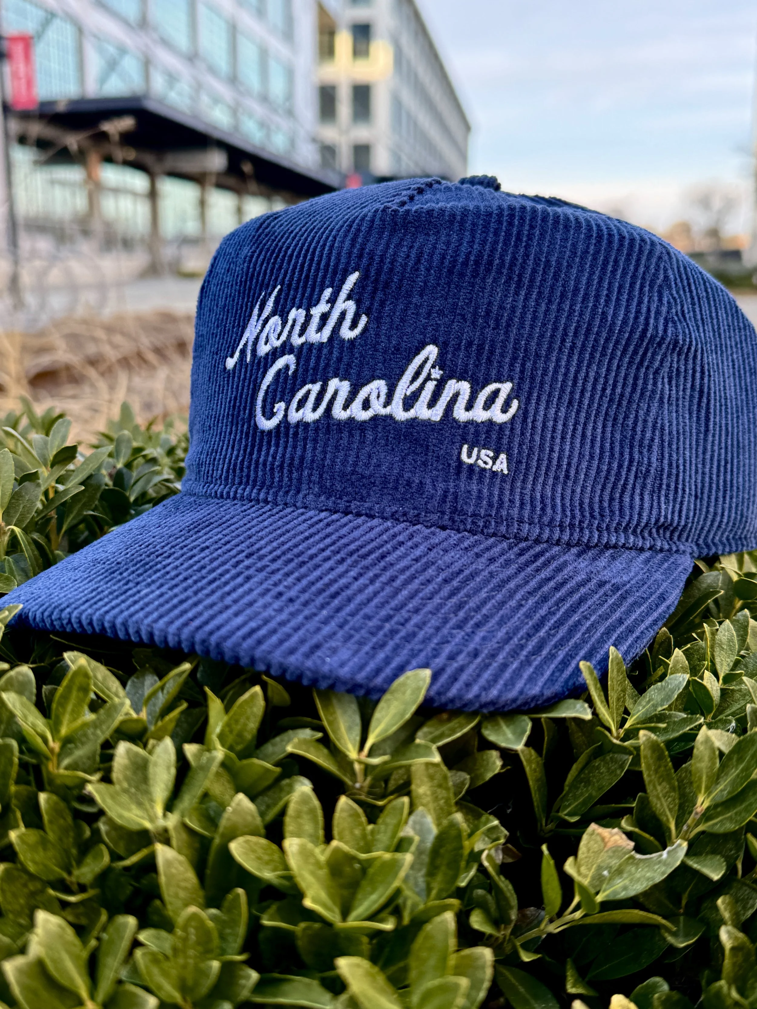 North Carolina USA Corduroy 5 Panel Snapback (Twilight Navy Blue)