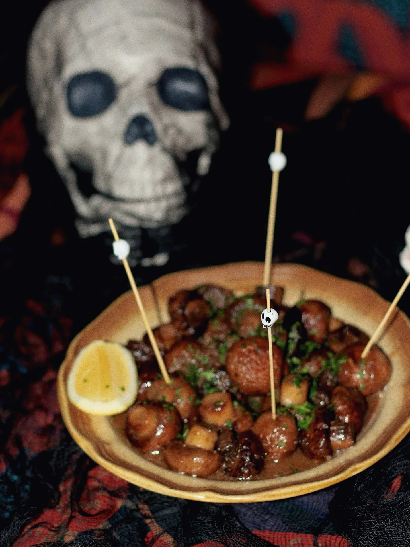 If you think about it, mushrooms are kind of the shape of skulls 🤔 if you want a spooky night with scarily delicious food, come in for the fright of your life. You&rsquo;ll die with how tasty our food is. And for any mushroom haters, we promise you 