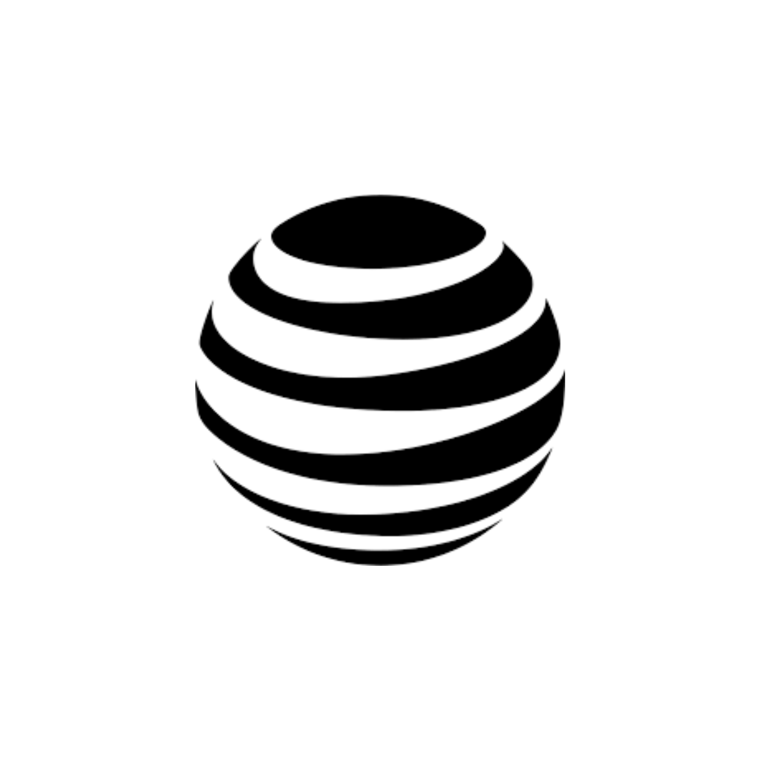 Black and white stylized spiral shape resembling a spherical object with layered rings.