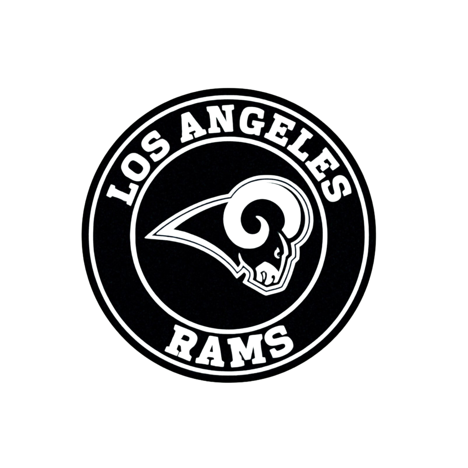 Los Angeles Rams logo featuring a ram's head in a circular design with the team name.