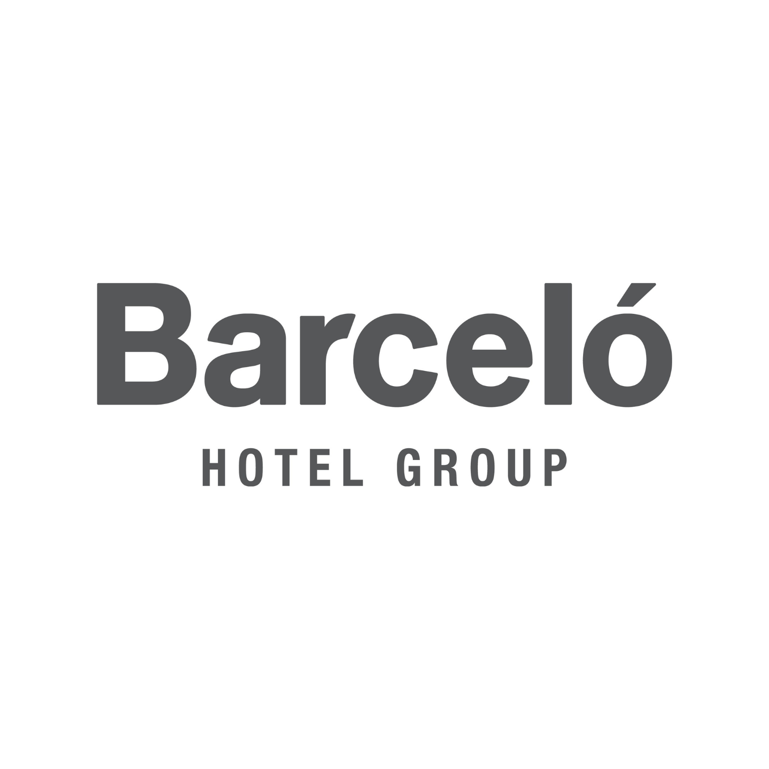 Logo for Barceló Hotel Group featuring the company name in bold, dark gray letters on a white background.