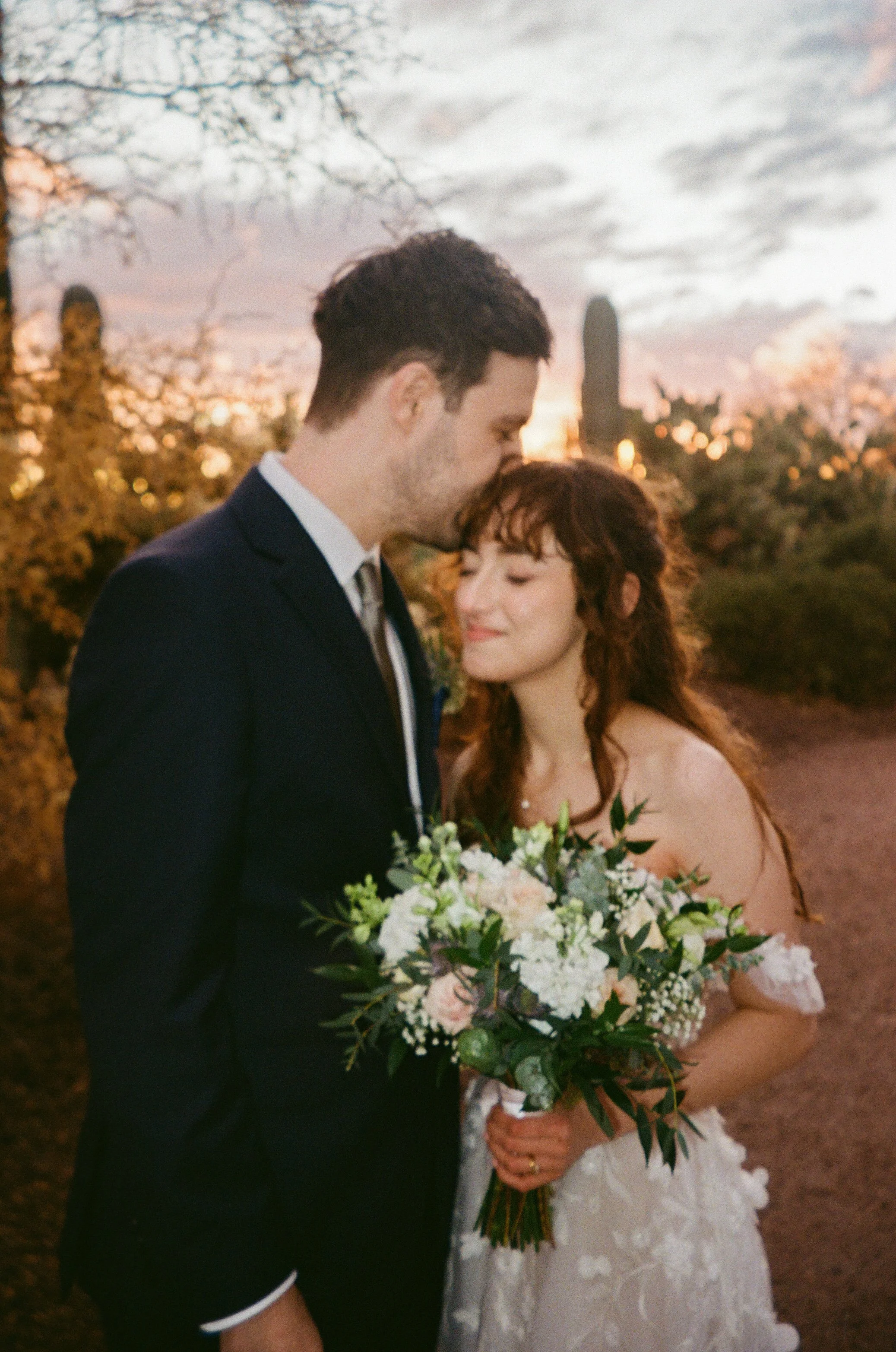 Desert Botanical Garden Wedding in the Rain 