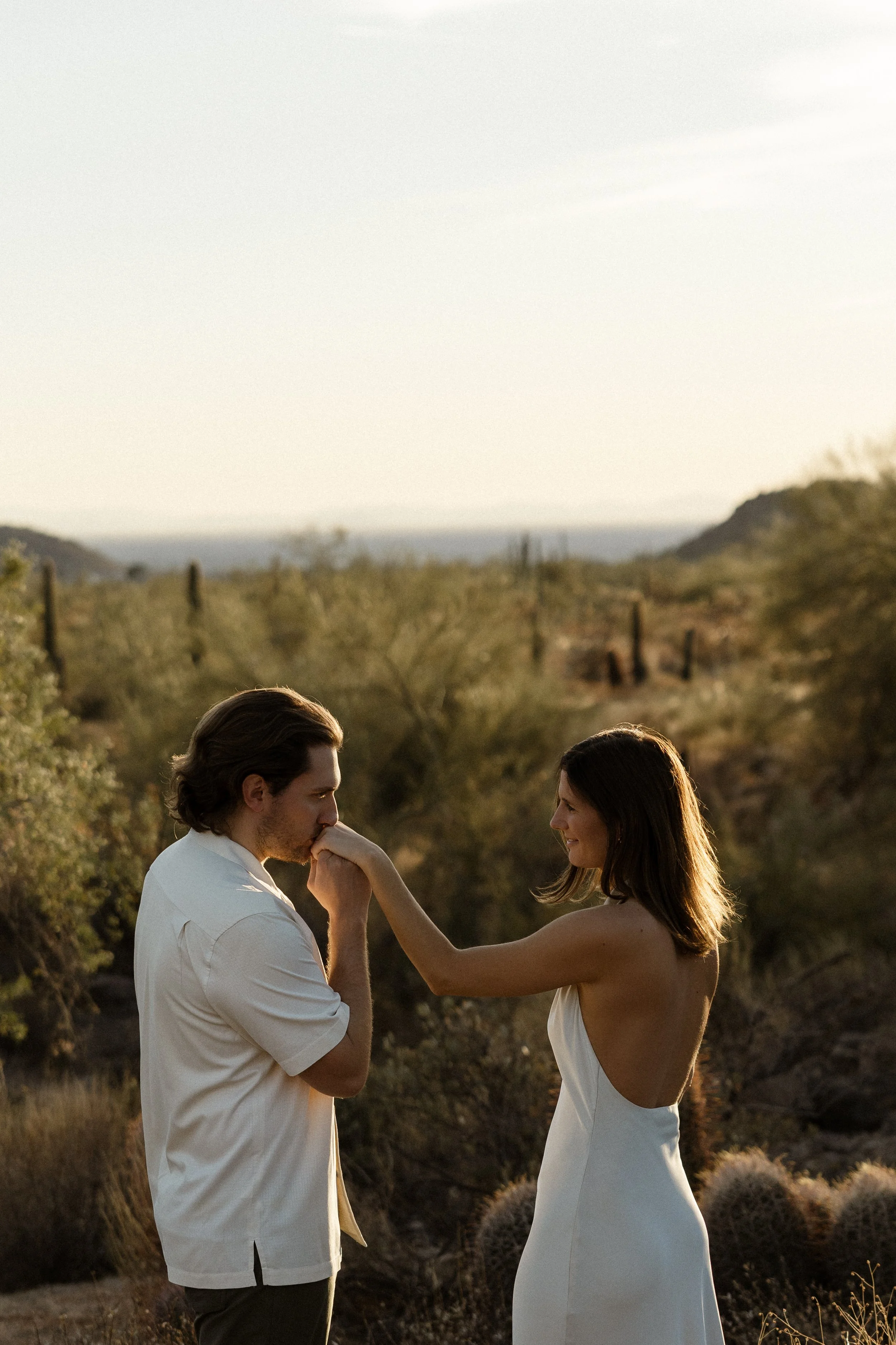Usery Mountain Range Golden Hour Engagements