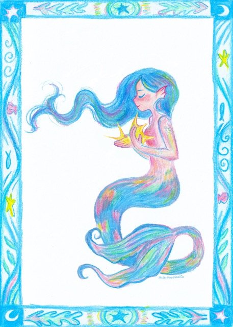 A Mermaids Magic-Color Pencil+Digital