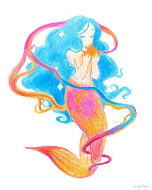 A Mermaids Wish-Color pencil