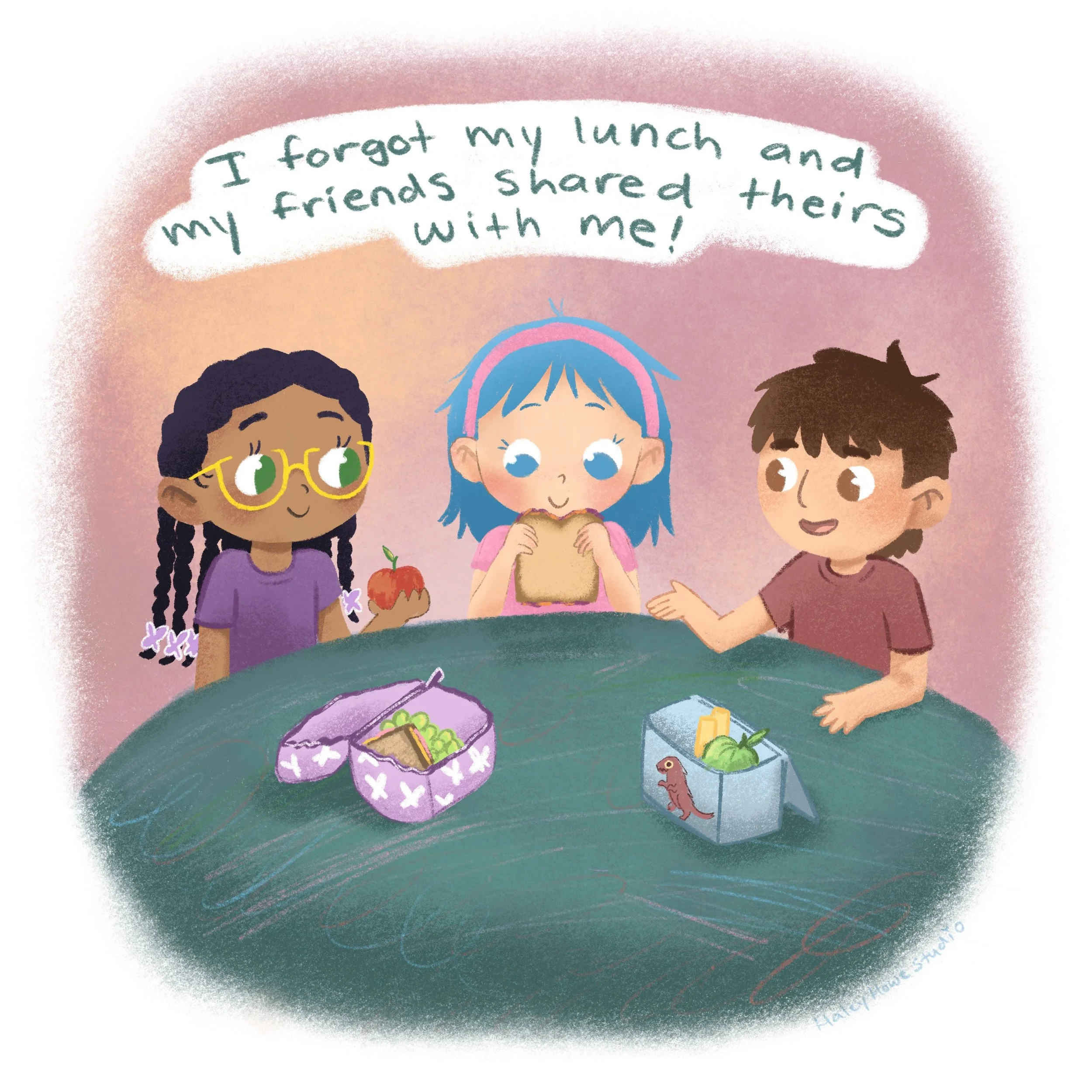 Sharing Lunch with Friends 