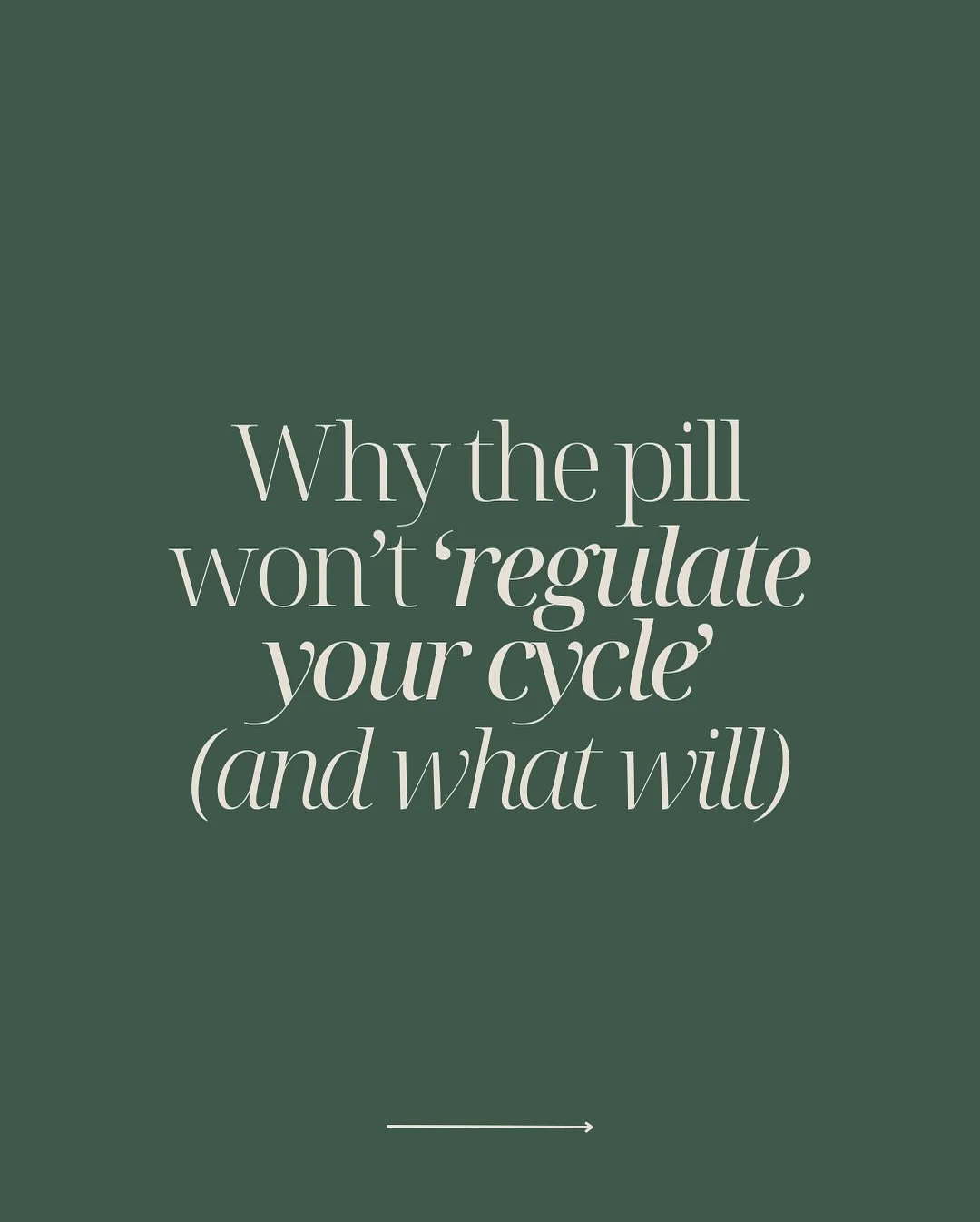 &ldquo;The pill regulates your cycle&rdquo;

If you&rsquo;ve ever been told this, you&rsquo;re not alone. The pill is often used as a &ldquo;solution&rdquo; for various hormonal symptoms, such as, irregular periods, painful cycles, PMS and acne. But 