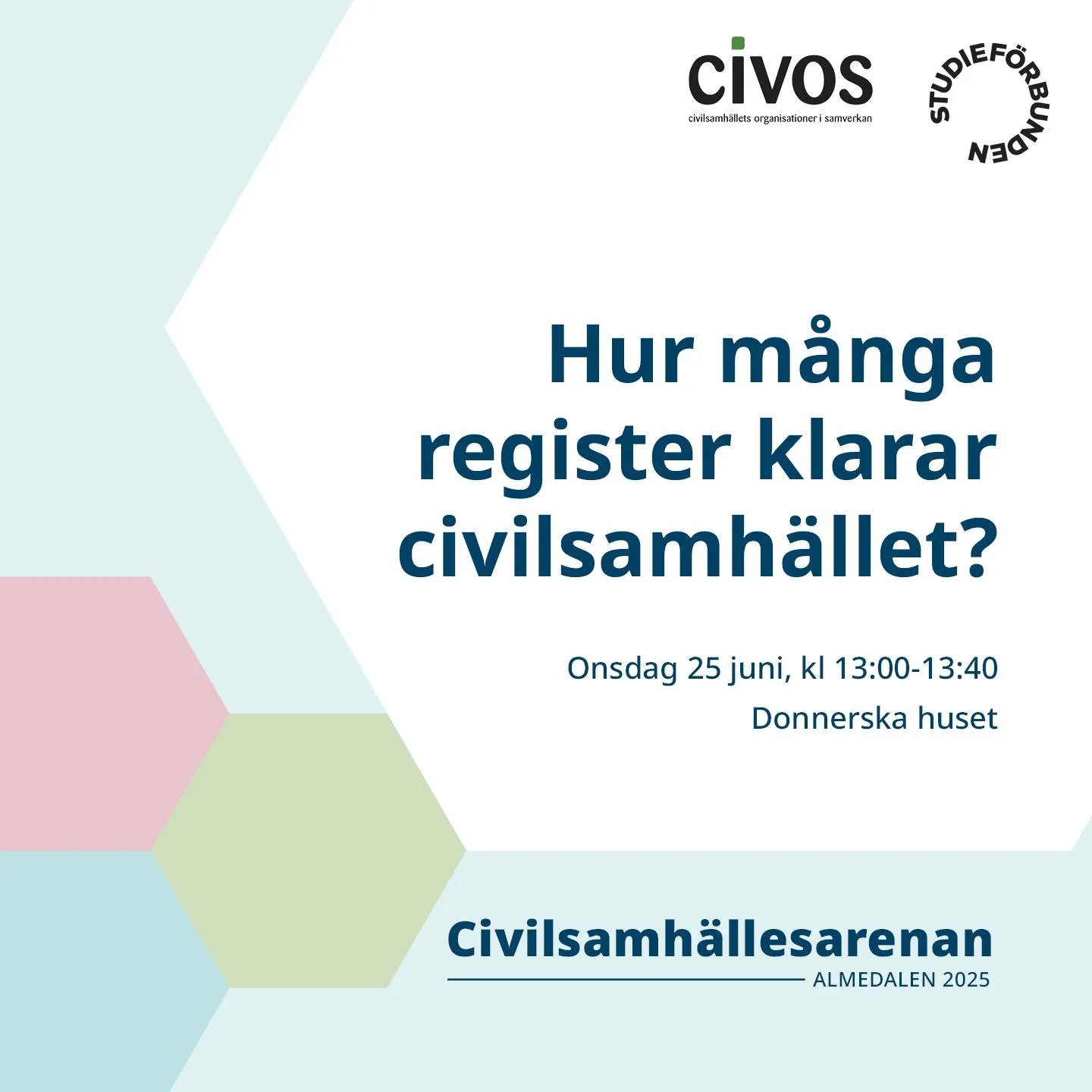 Almedalen! Lyssna p&aring; plats eller h&aring;ll utkik efter streamingl&auml;nk.

Medverkande:
Magnus J&auml;gerskog, Generaldirekt&ouml;r, Myndigheten f&ouml;r ungdoms- och civilsamh&auml;llesfr&aring;gor
Hanna Gerdes, Ordf&ouml;rande, Civil Rights