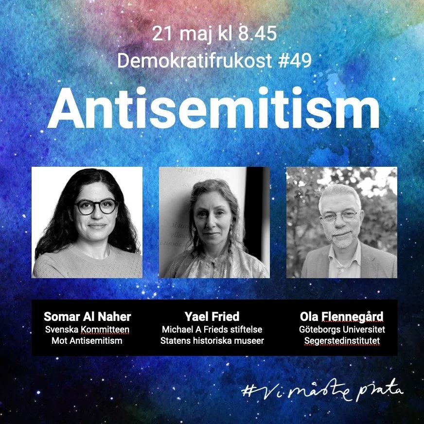 Demokratifrukost om pedagogiskt arbete mot antisemitism. 
Vad &auml;r Antisemitism? Hur skiljer den sig fr&aring;n andra rasismer? Hur arbetar vi pedagogiskt, l&aring;ngsiktigt och preventivt mot antisemitism? 

Vad h&auml;nder i klassrum och i studi