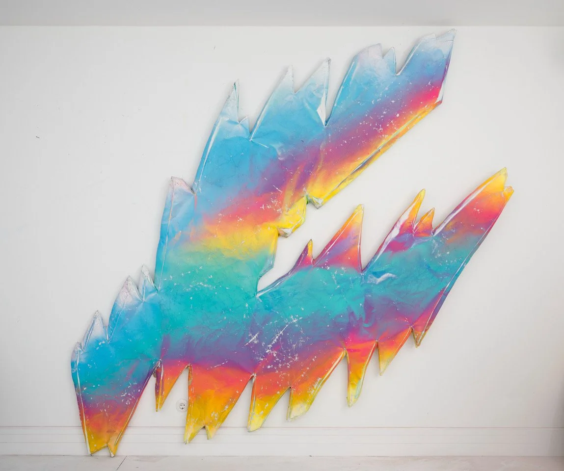 Iceberg, 2026. Acrylic on shaped and washed canvas — 230 x 190 cm. 