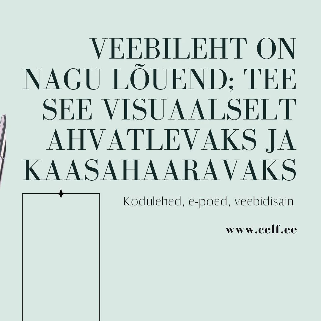 ⭐️ Unistad omast veebilehest? Minu abiga saad selle realiseerida! 

🖥️ Kas teadsid, et sinu ettev&otilde;tte veebileht on sinu online-visiitkaart? Professionaalne koduleht on esimene samm, et j&otilde;uda uute klientideni ja kasvatada oma &auml;ri. 