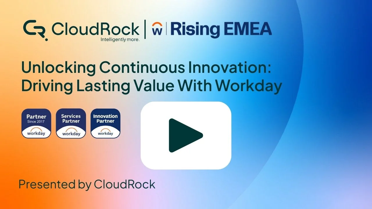 Watch our LIVE Session from Rising EMEA 2025 ‘Unlocking Continuous Innovation: Driving Lasting Value With Workday, Presented by CloudRock.’
