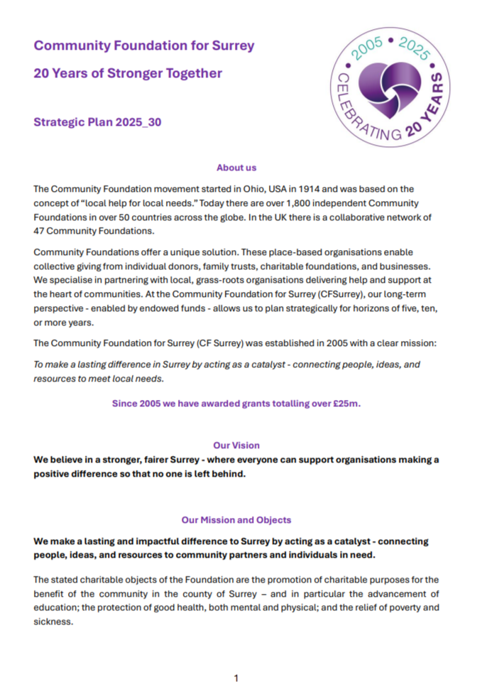 Our 5 Year Strategic Plan