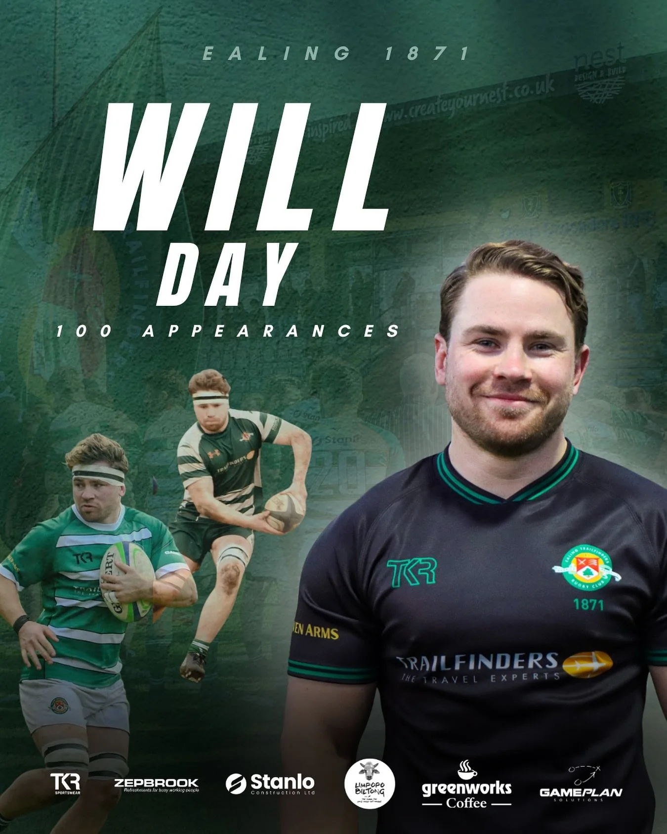 It&rsquo;s a beautiful Day! 

💯 A huge congratulations to Will Day clocking up an incredible 100 appearances for the club this weekend! 💚 A standout in the 1st XV back row, Will is ruthless in the tackle and leads by example every time he steps ont