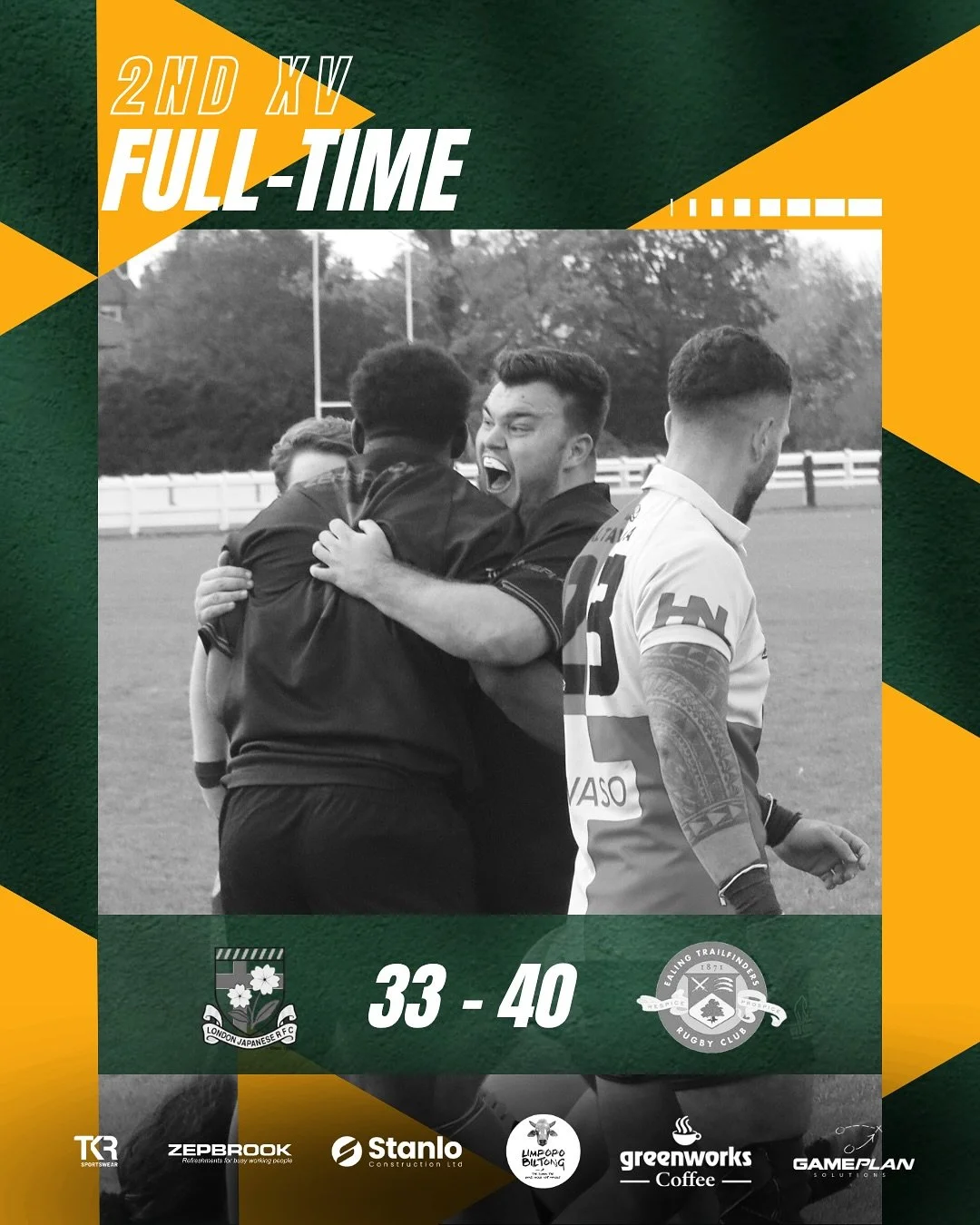 FULL-TIME RESULTS FROM THE WEEKEND 🚨

The 2nd XV came out on top against a very game London Japanese side who pushed the unbeaten squad to their limits! The 2s edged it in the final moments of a feisty contest, with debutant and MOTM Anthony Chihota