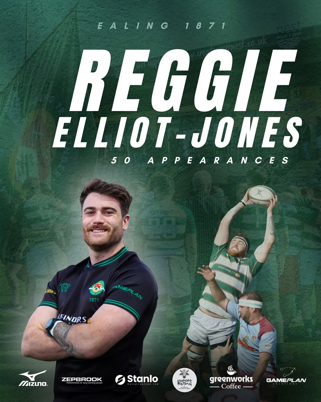 Today&rsquo;s fixtures see two more men reach 50 appearances for the club!

Reggie Elliot-Jones joined Ealing as a man both green in blood and in experience, and what a signing he has turned out to be. Relentlessly efficient in attack and defence, he