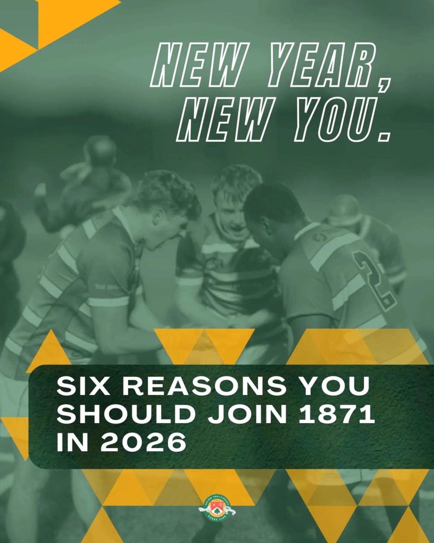 Ready for a new challenge in 2026? We're seeking players to join our ever-growing squad of players! 🏉💪

Here at Ealing Trailfinders 1871, we offer a great place for you to develop your rugby skills and become part of a thriving social scene! 

Want