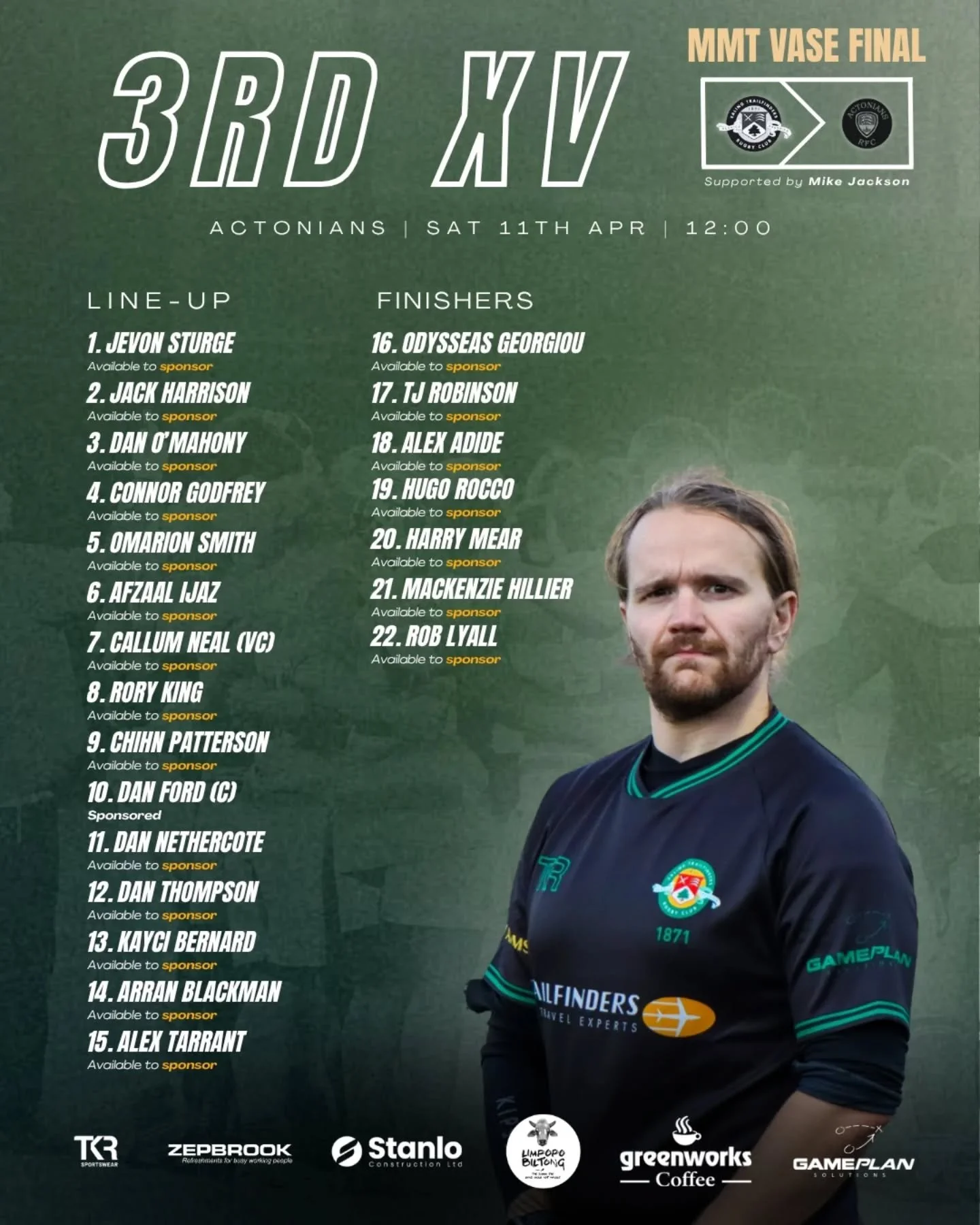 Who's ready for the weekend? Huge fixture for the 3s as they take on Actonians in the MMT Vase final! 

Kick-off: 12pm 
Location:  Twyford Avenue Sports Ground, Twyford Ave, London W3 9QA

A huge moment for the 3s who have had a stellar season securi