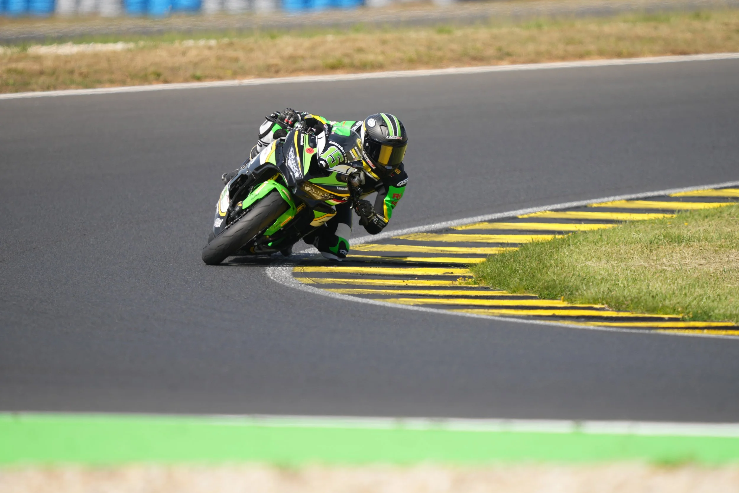 Lukács Owen leaning into Turn 4 at the iconic Pannonia-Ring in Hungary