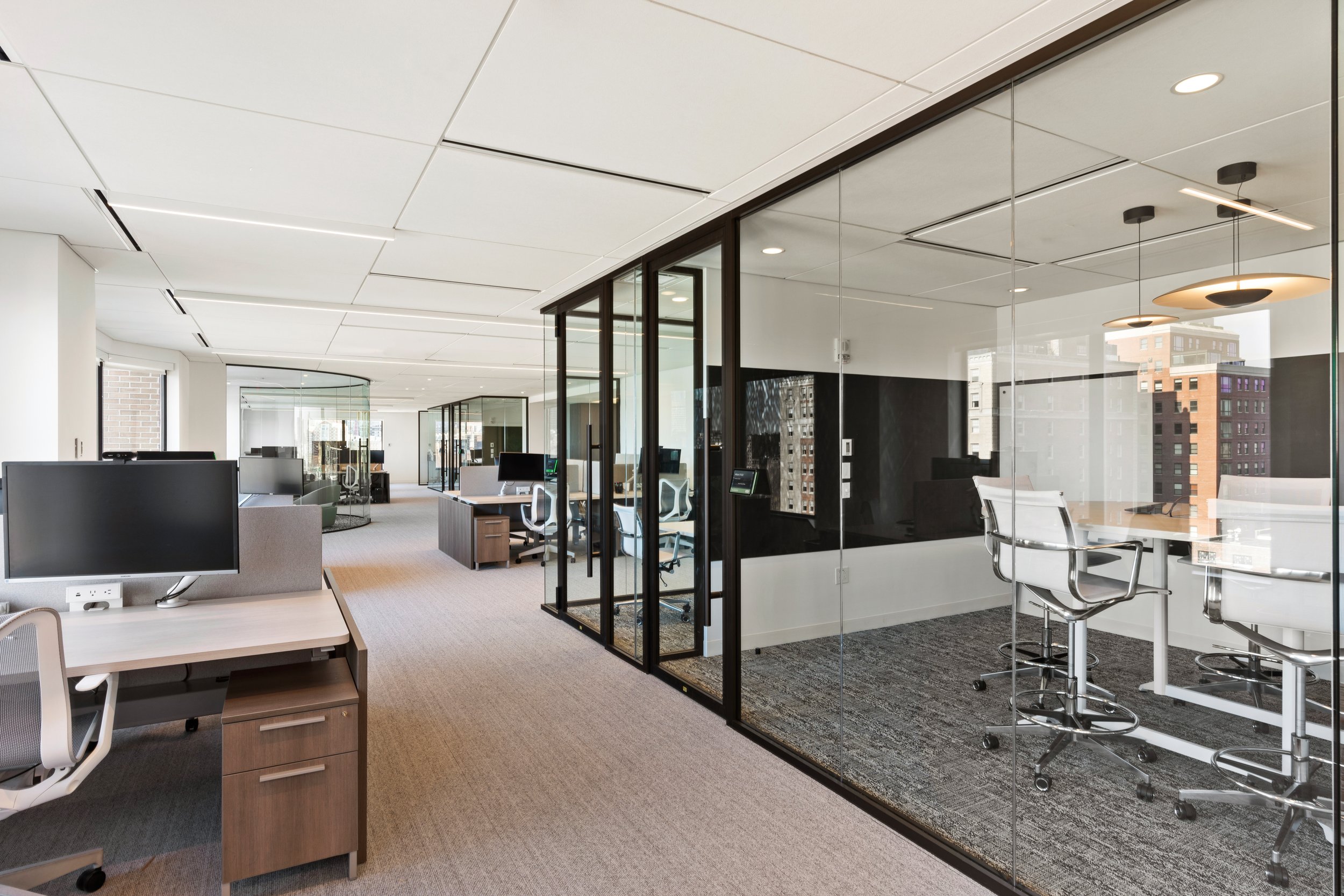 Glass Butt Glazed Office Bronze Framing
