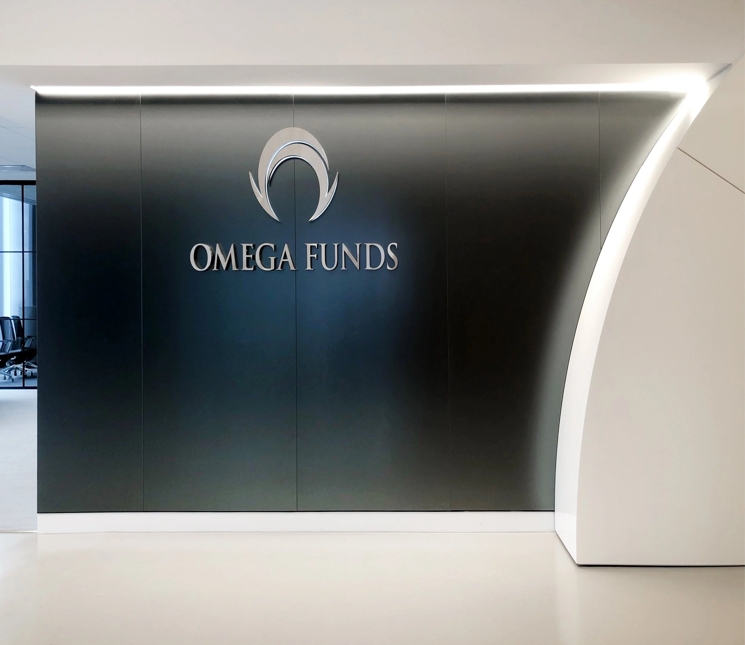 Reception Grey Matte Specialty Glass Signage