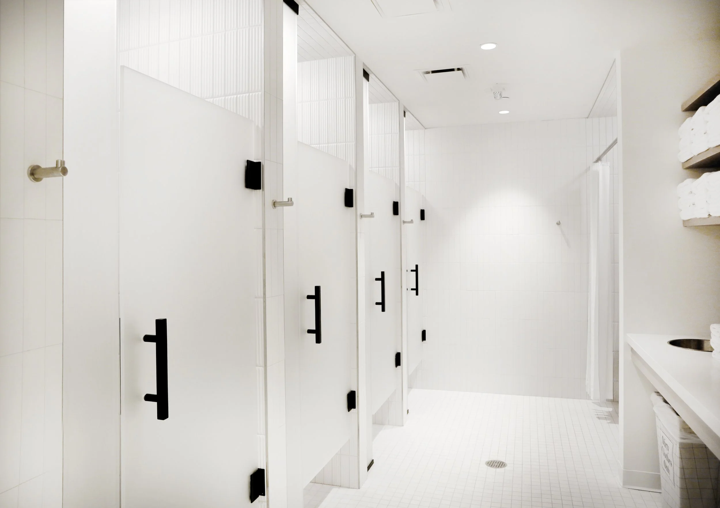 Frosted Glass Shower Room with Swing Doors