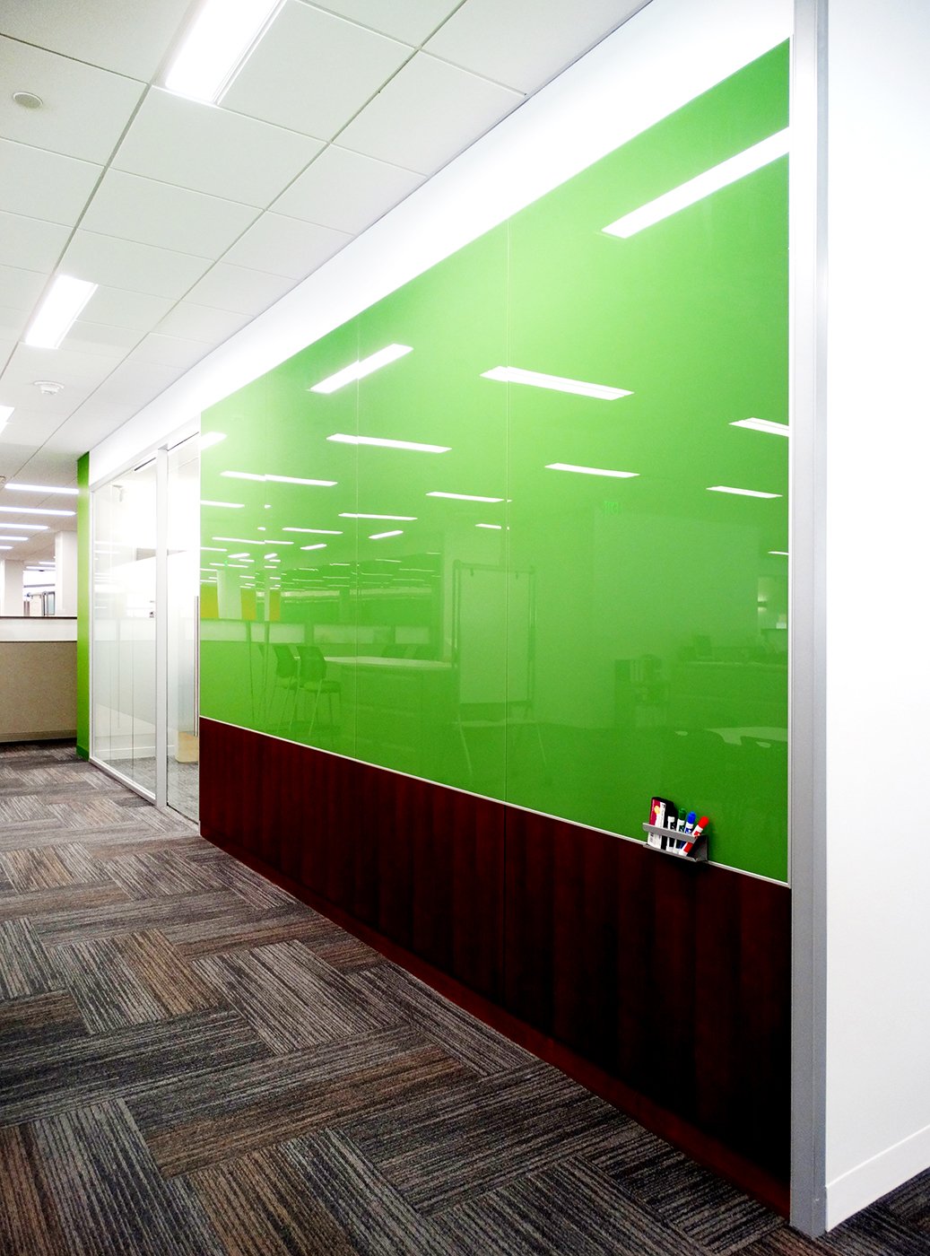 Full Height Office Glass Wall Markerboards