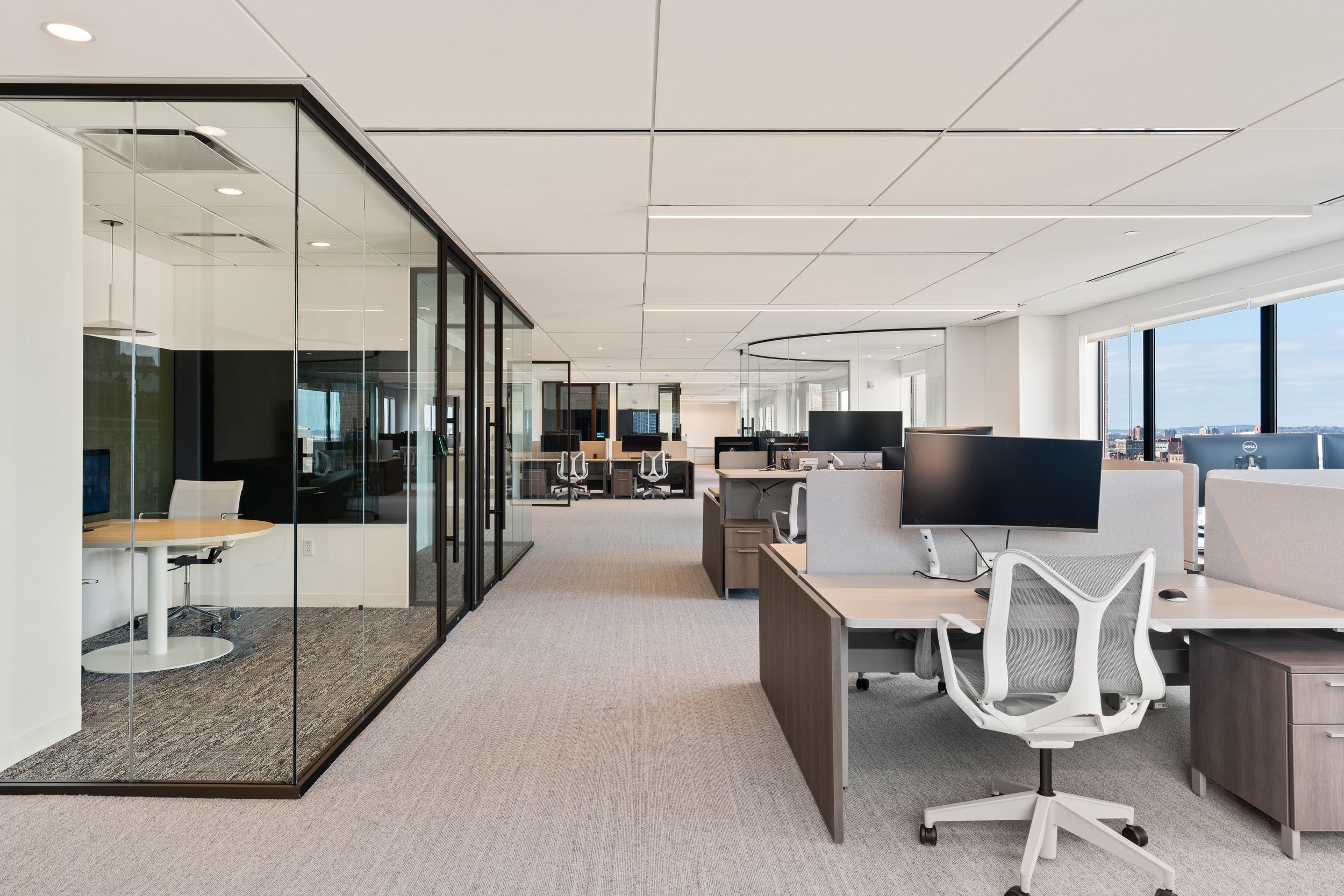 Office Walls Glass Corner Turn Bronze