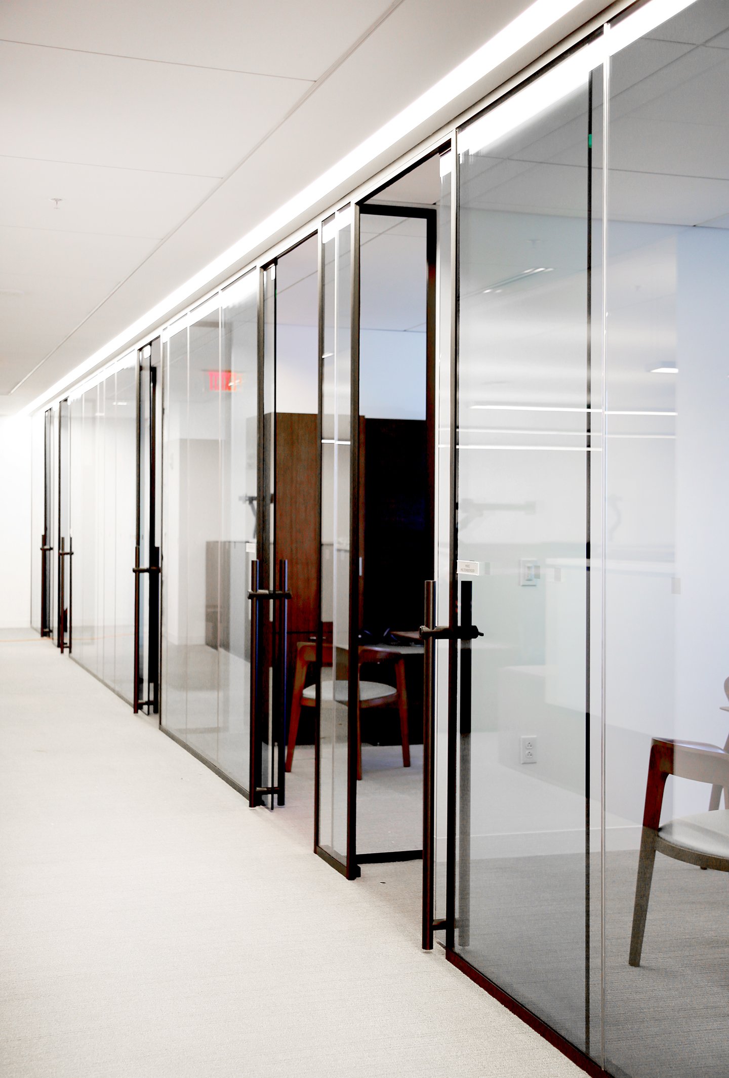 Modernus Glass Sliding Offices with Returns