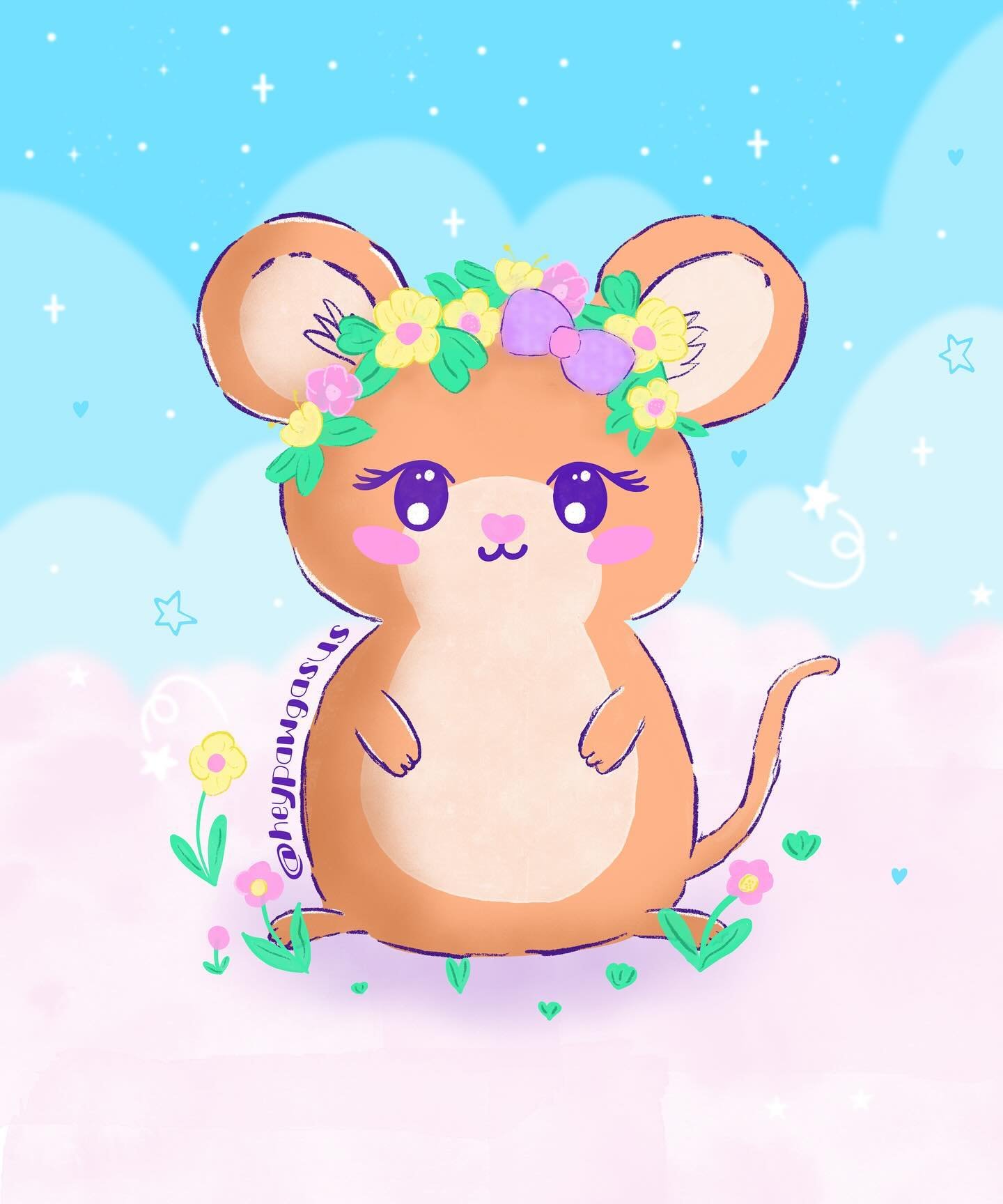 As I&rsquo;m fairly new to drawing kawaii what could be better than joining @tatyanadeniz at her #kawaiidrawingclub

The first project I did from the tutorials and classes was to kawaiify a cute mouse. 

I used @glanzgraphics dreamland brushes which 