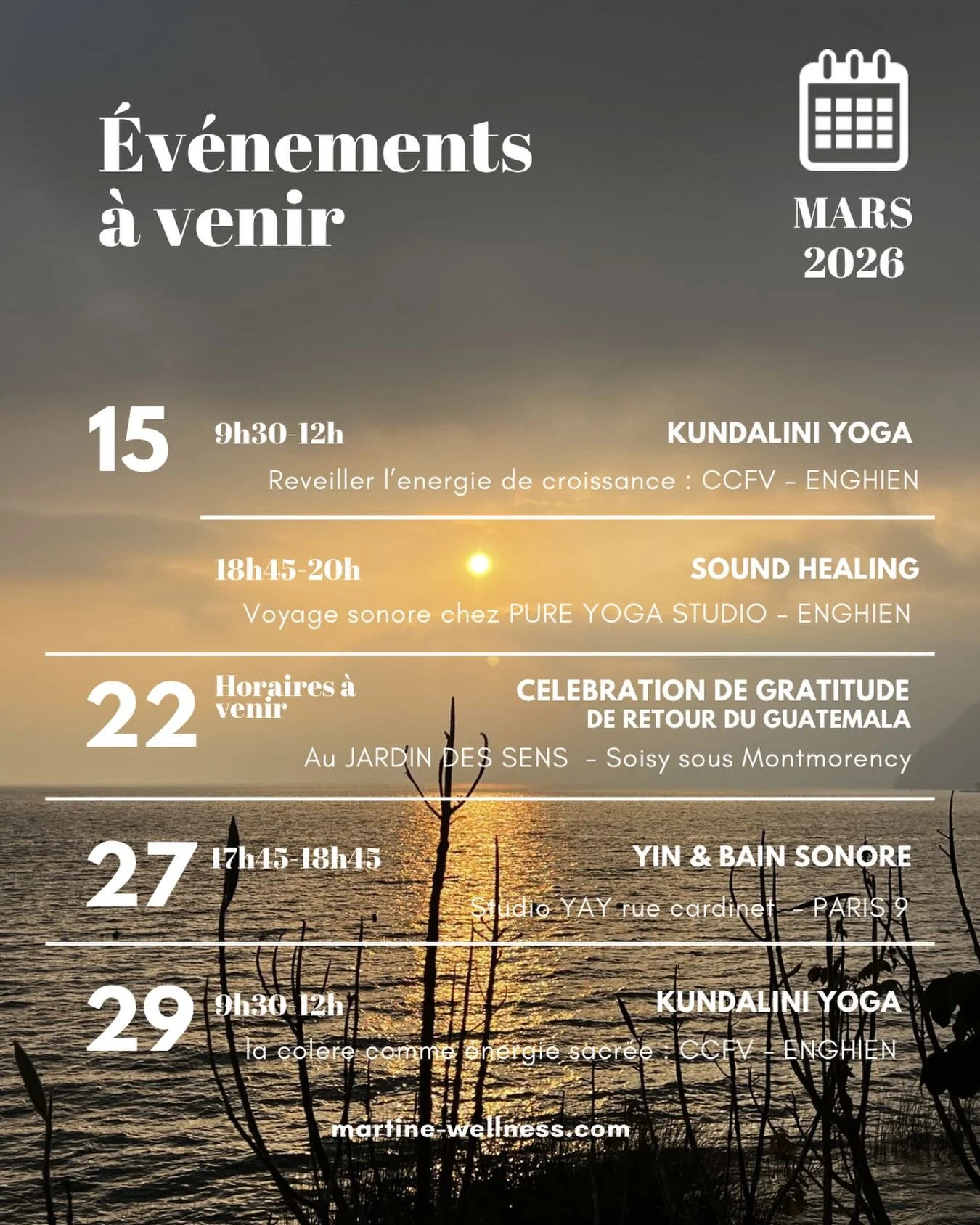 Depuis le Guatemala je pense &agrave; vous&hellip;

Je me sens tellement en joie de partager avec vous cette belle &eacute;nergie qui me r&eacute;g&eacute;n&egrave;re de jour en jour au Guatemala! 

En Mars, il y aura 
- du mouvement (voir mon planni