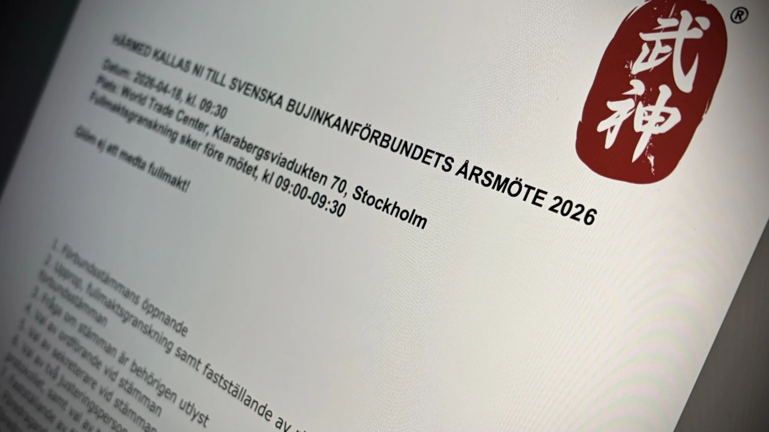 Kallelse till Årsmöte 2026