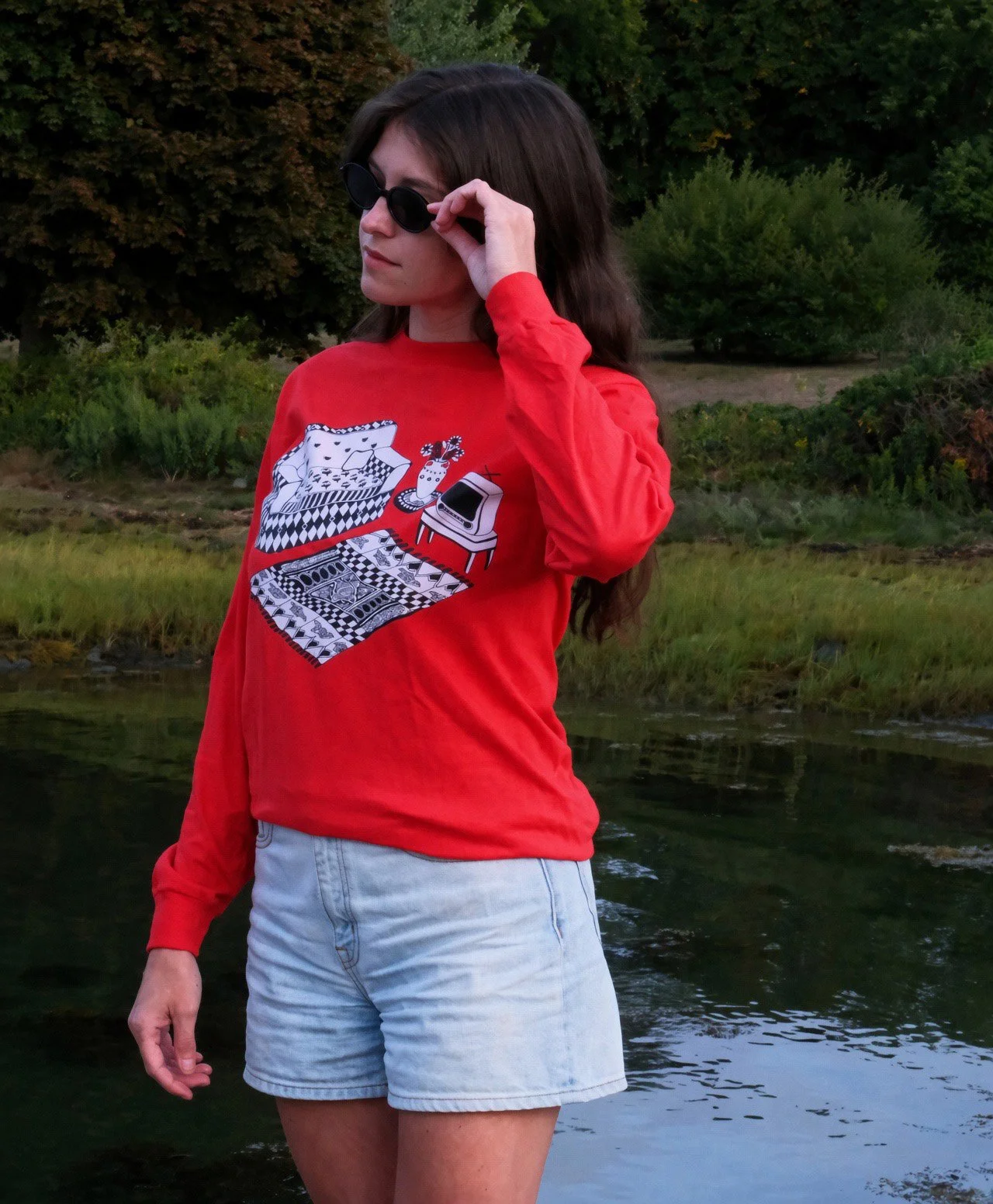 Red Couch Cotton Long Sleeve