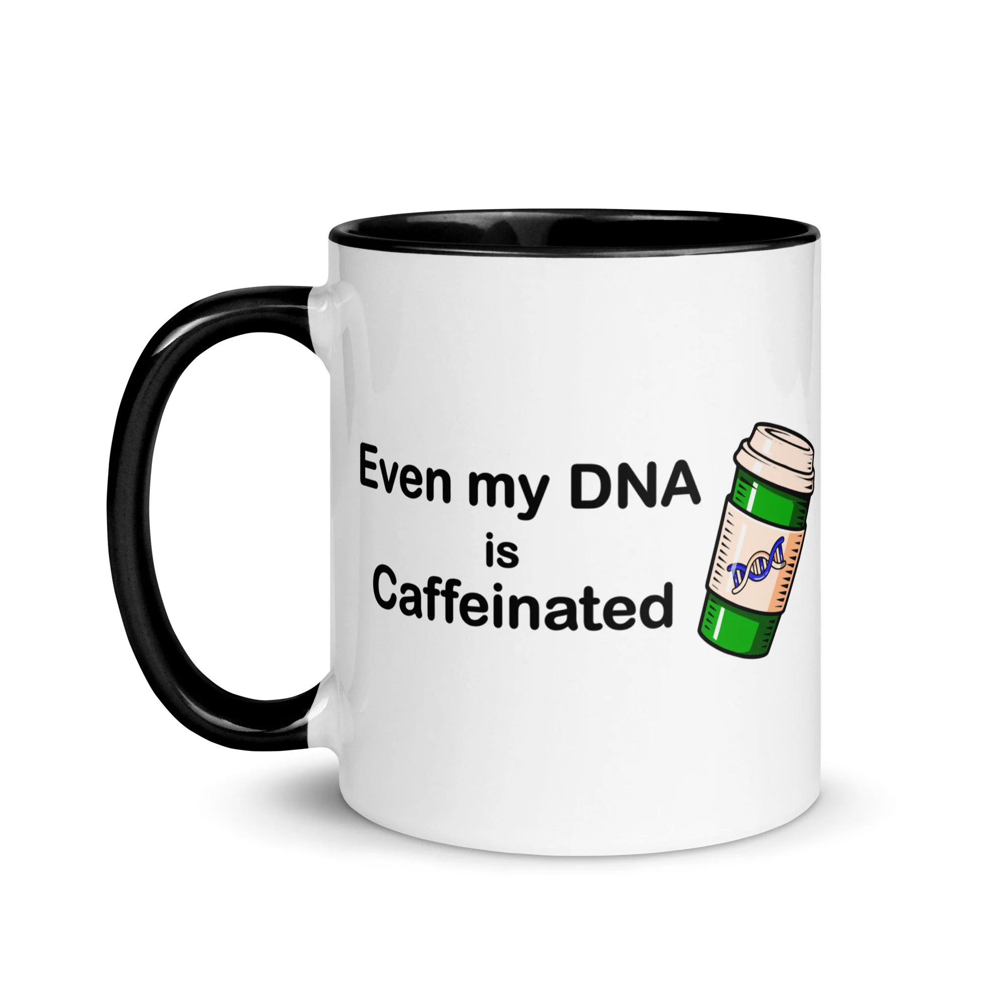 Even my DNA is Caffeinated Accent Color Mug