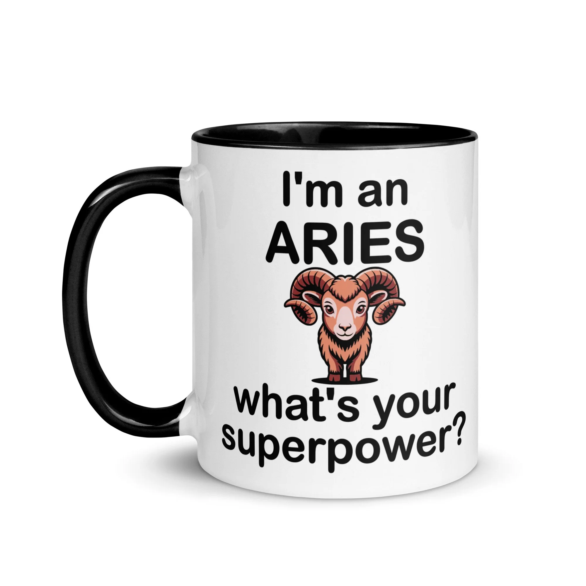 I'm an Aries - what's your superpower? Accent Color Mug