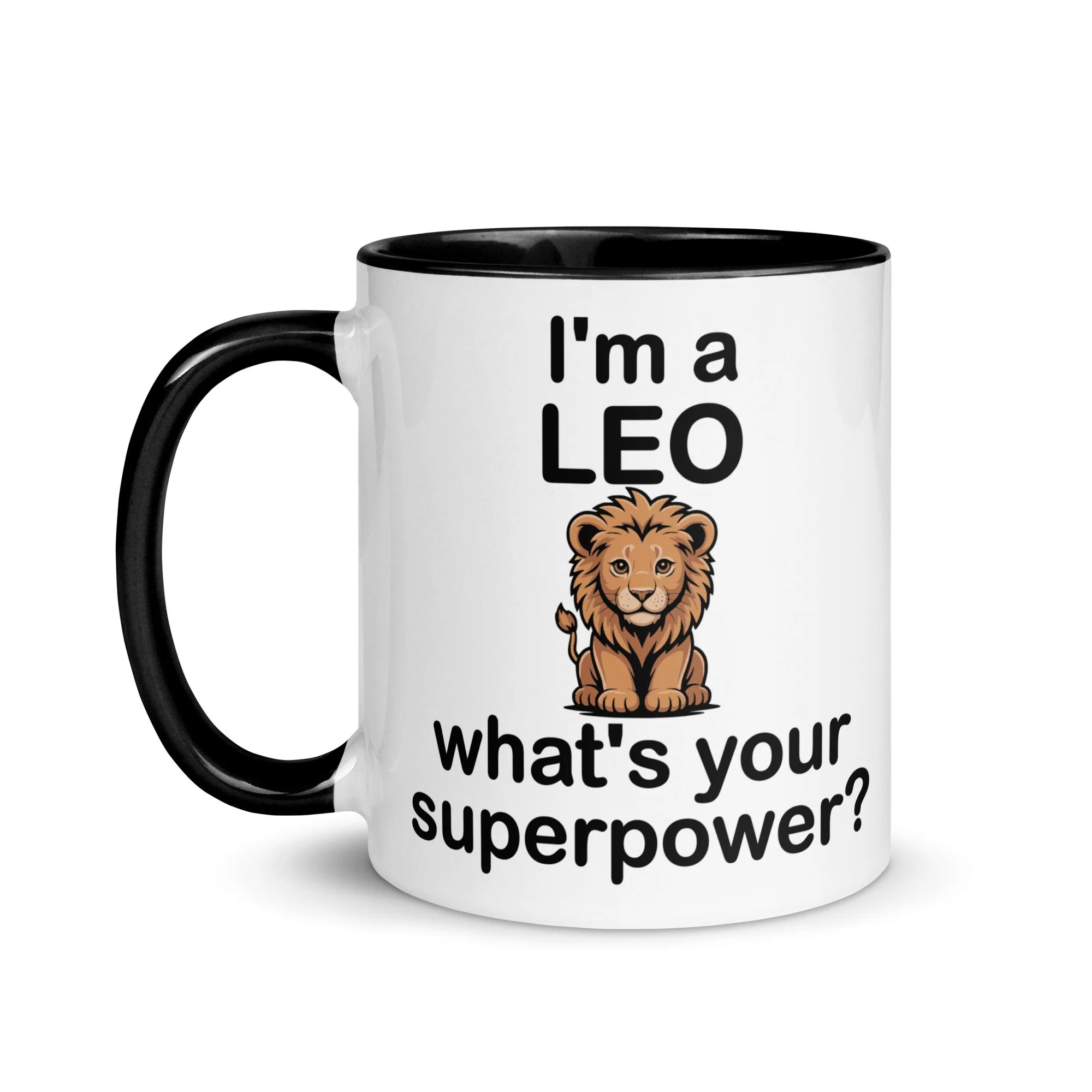I'm a Leo - what's your superpower? Accent Color Mug