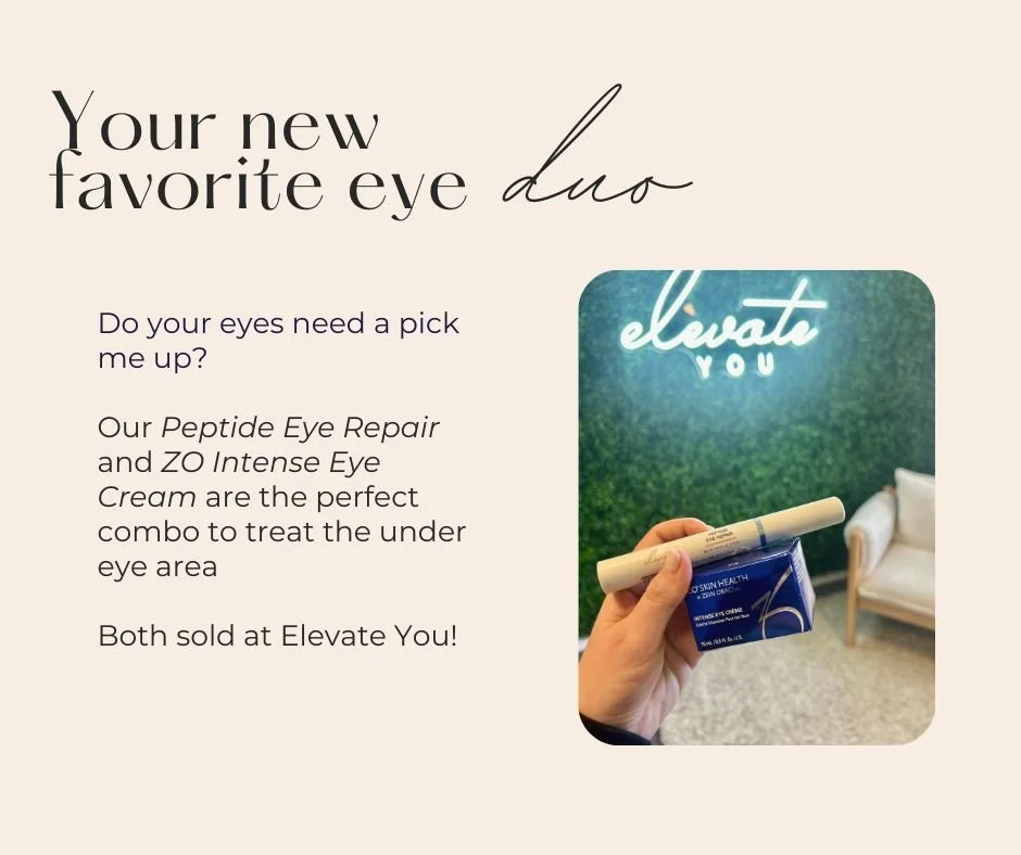 Did you know we sell a wide range of skincare products to treat your specific needs? 

These eye creams can be used together to specifically treat the under-eye area. Use our Peptide Eye Repair in morning and ZO's Intense Eye Cream in the evening to 
