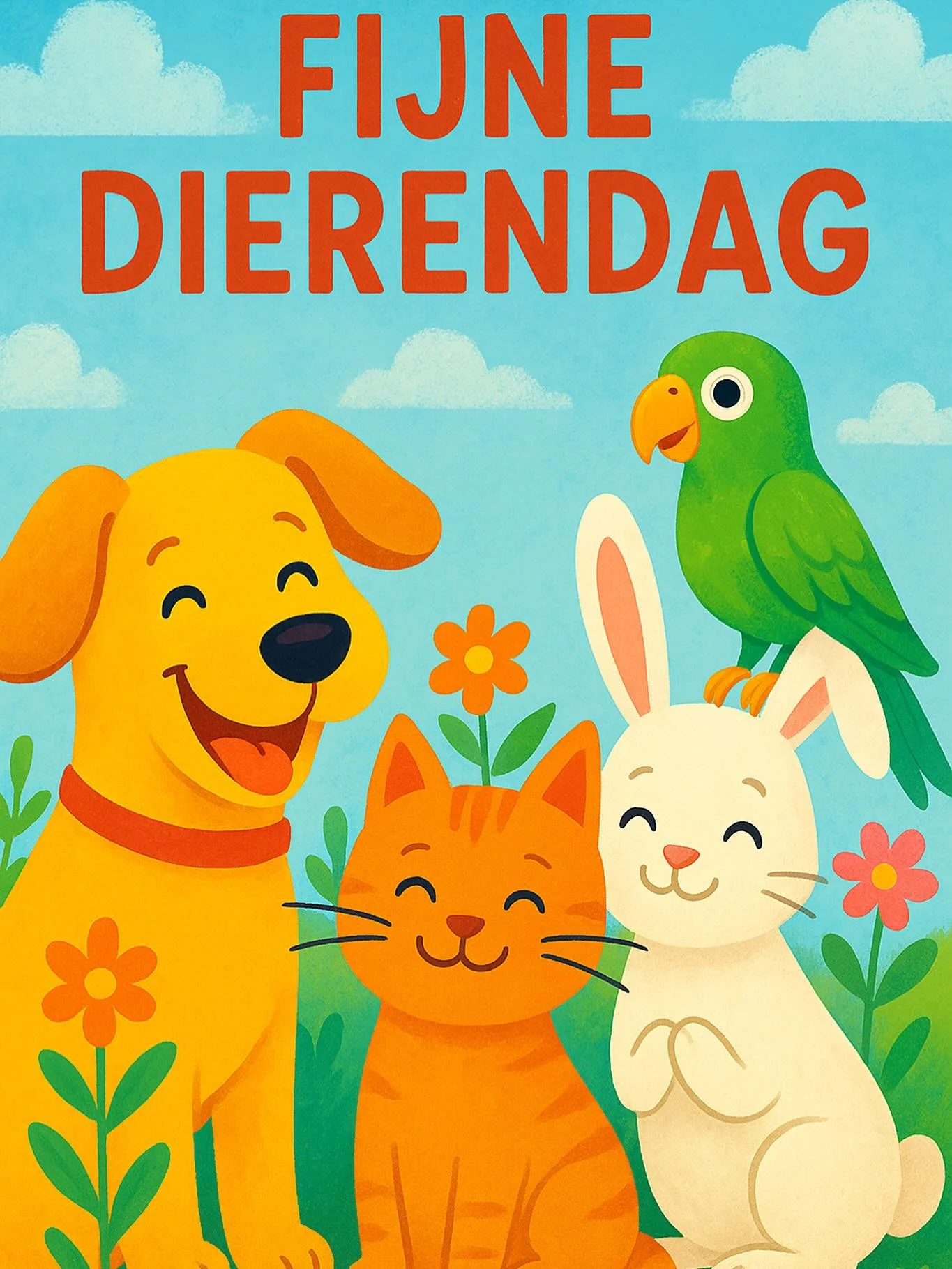 Voor alle dieren vandaag een fijne dierendag !🥰 🐶🐱🐰🦜