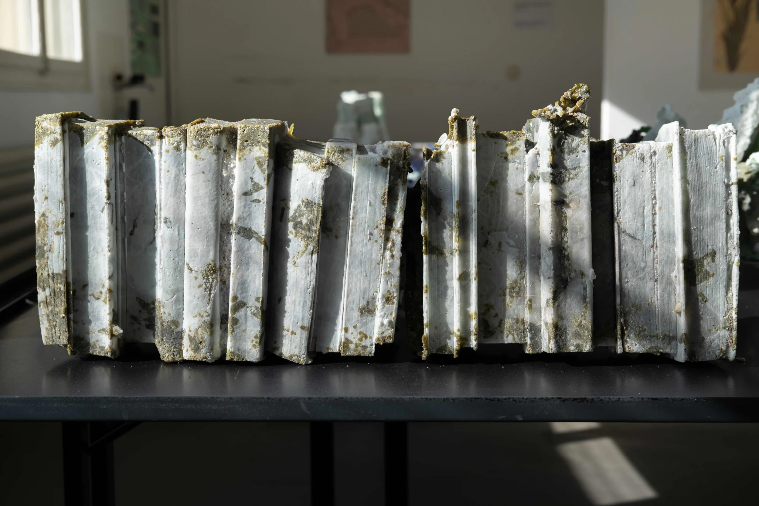 Files Stacks Library, 2060, glass cast, 63 x 22 x 16 cm
