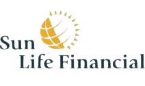 Sun Life Financial logo featuring a globe with sun rays