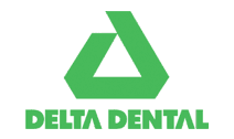 Delta Dental logo with green triangle design