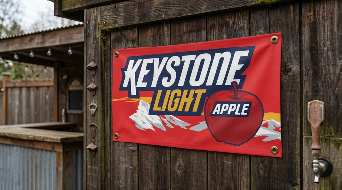 Keystone Light Apple Beer Banner - 2ft x 4ft